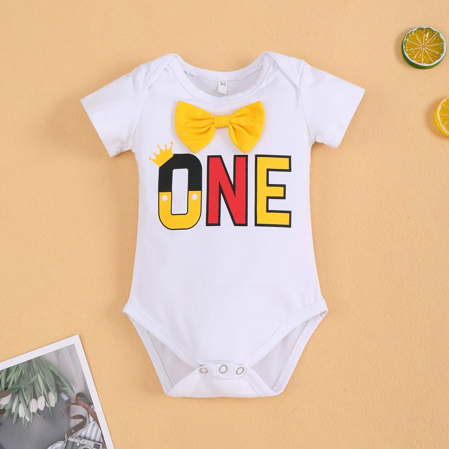 IMEKIS Toddler Boys Mouse 2nd Birthday Outfit Bowtie Romper Long Pants Headband Fall Winter Cake Smash Clothes - Image 2