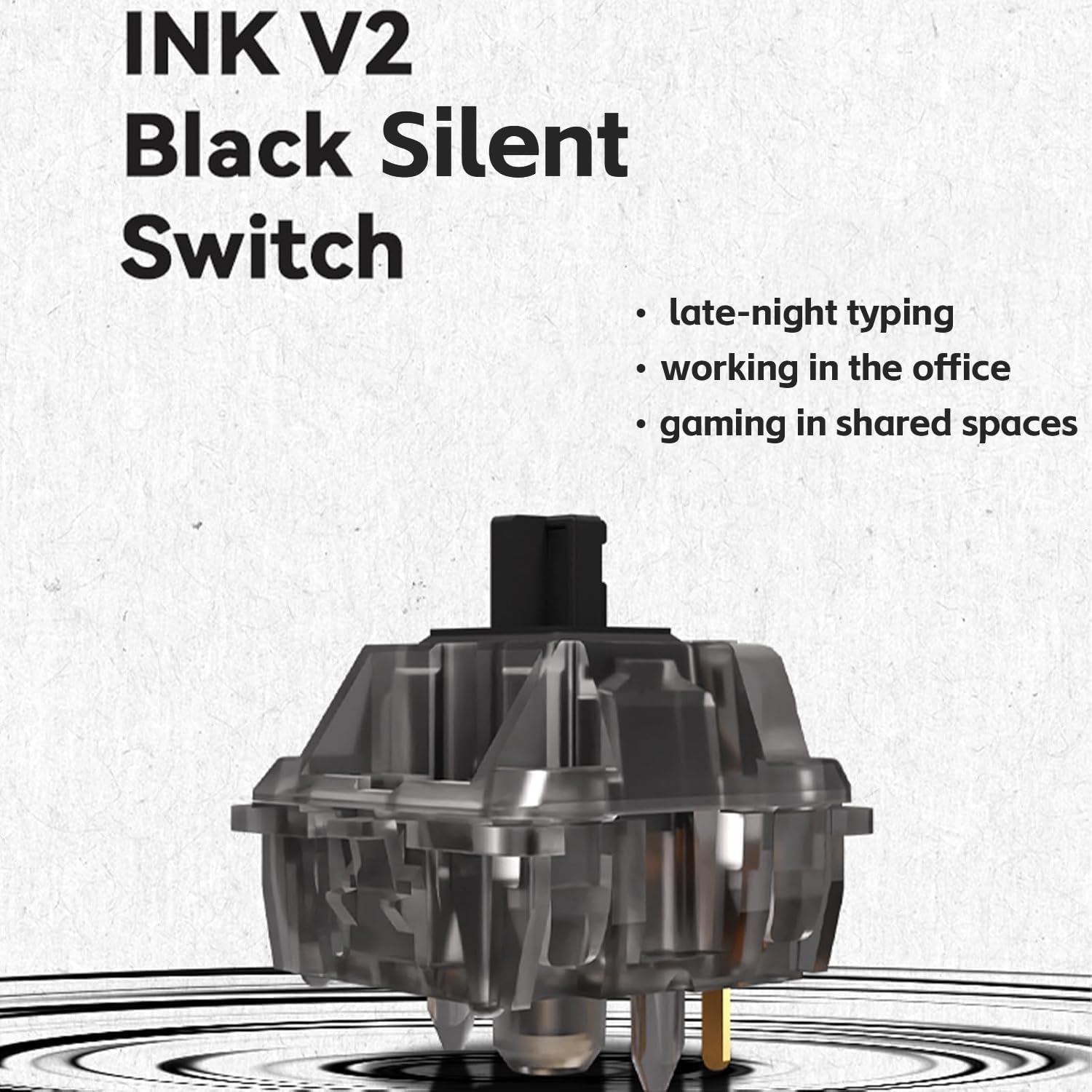 Gateron Ink Black V2 Linear Silent Switches, 5-Pin 60gf Quiet Switch for Mechanical Keyboard (108PCS, Silent Black Ink)