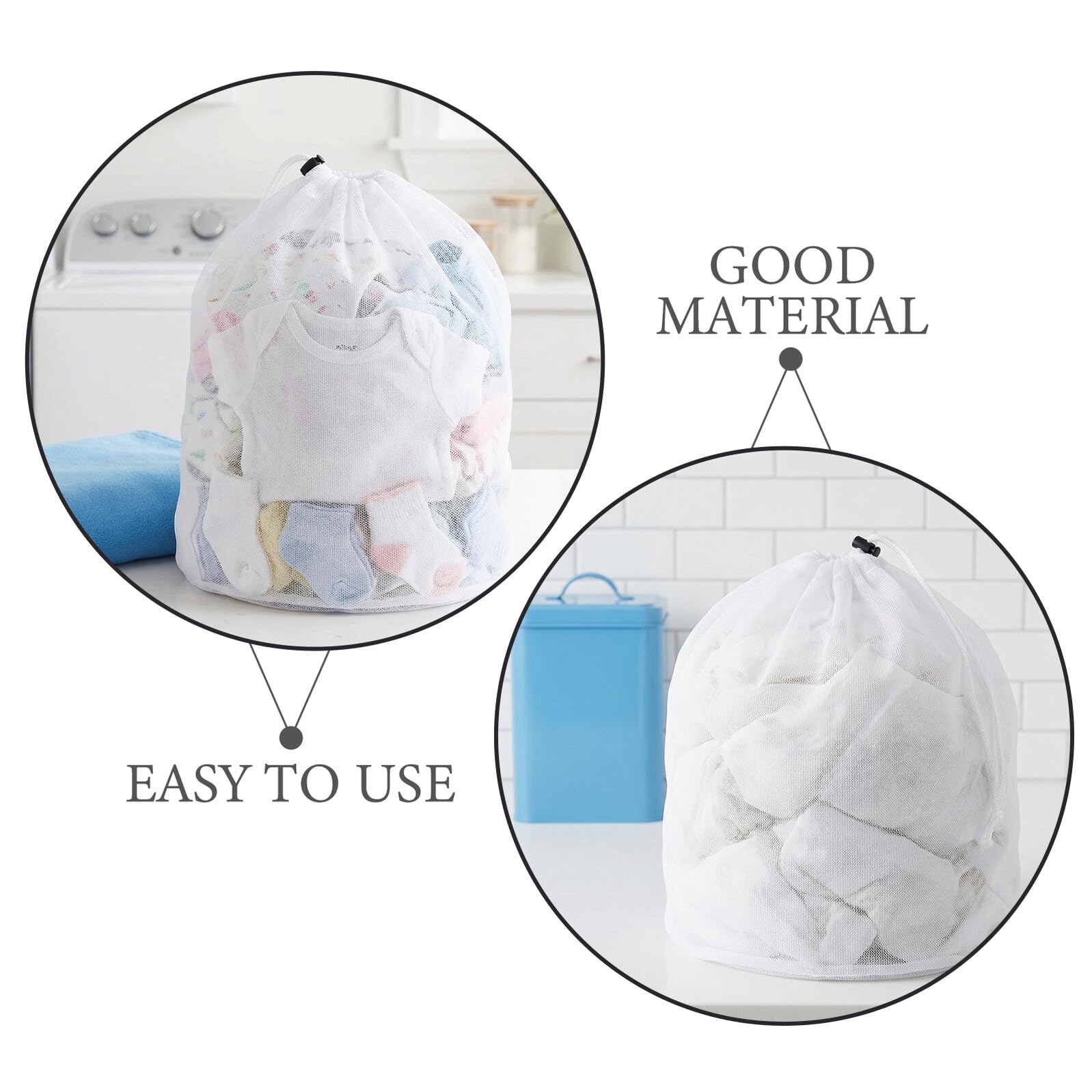10 Unidades Bolsa de Lavandería de Malla Fina Cordón, 70 X 50 Cm, de Poliéster, para Prendas Delicadas y Suéteres, Lavable a Máquina Hogar