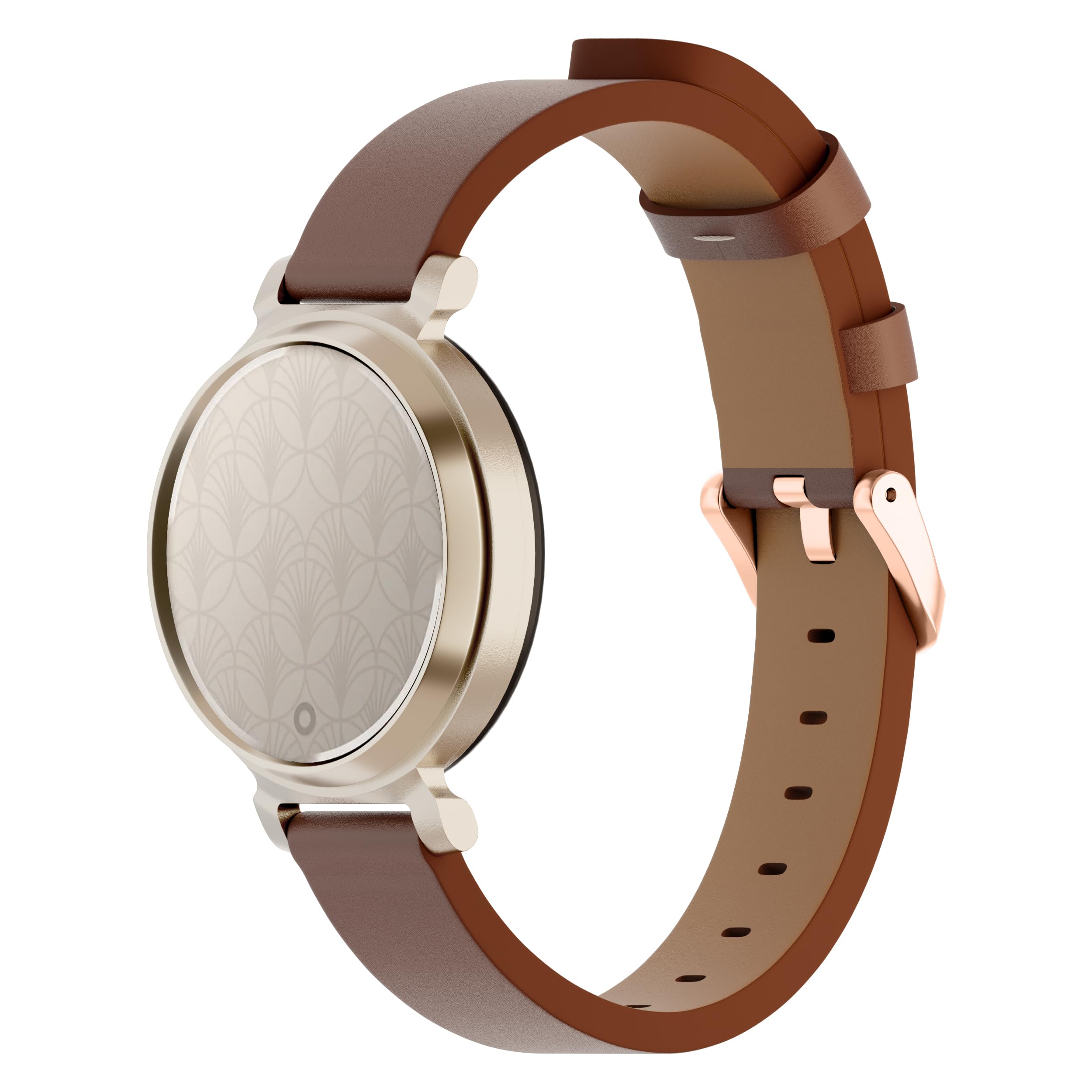 Bracelet de montre compatible avec Garmin Lily 2, 14 mm en cuir avec boucle en métal argenté, bracelet de rechange réglable pour montre intelligente active pour femme habillée