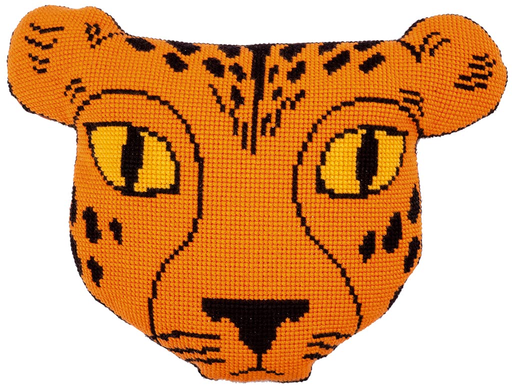 VERVACOZestaw do Haftu Krzyżykowego Poduszka z TyłemTYGRYS Kanwa z Nadrukiem 66 x 49 cm Gruba Włóczka Akrylowa Zrób to Sam Dekoracja Domu DIY Cross Stitch Kit
