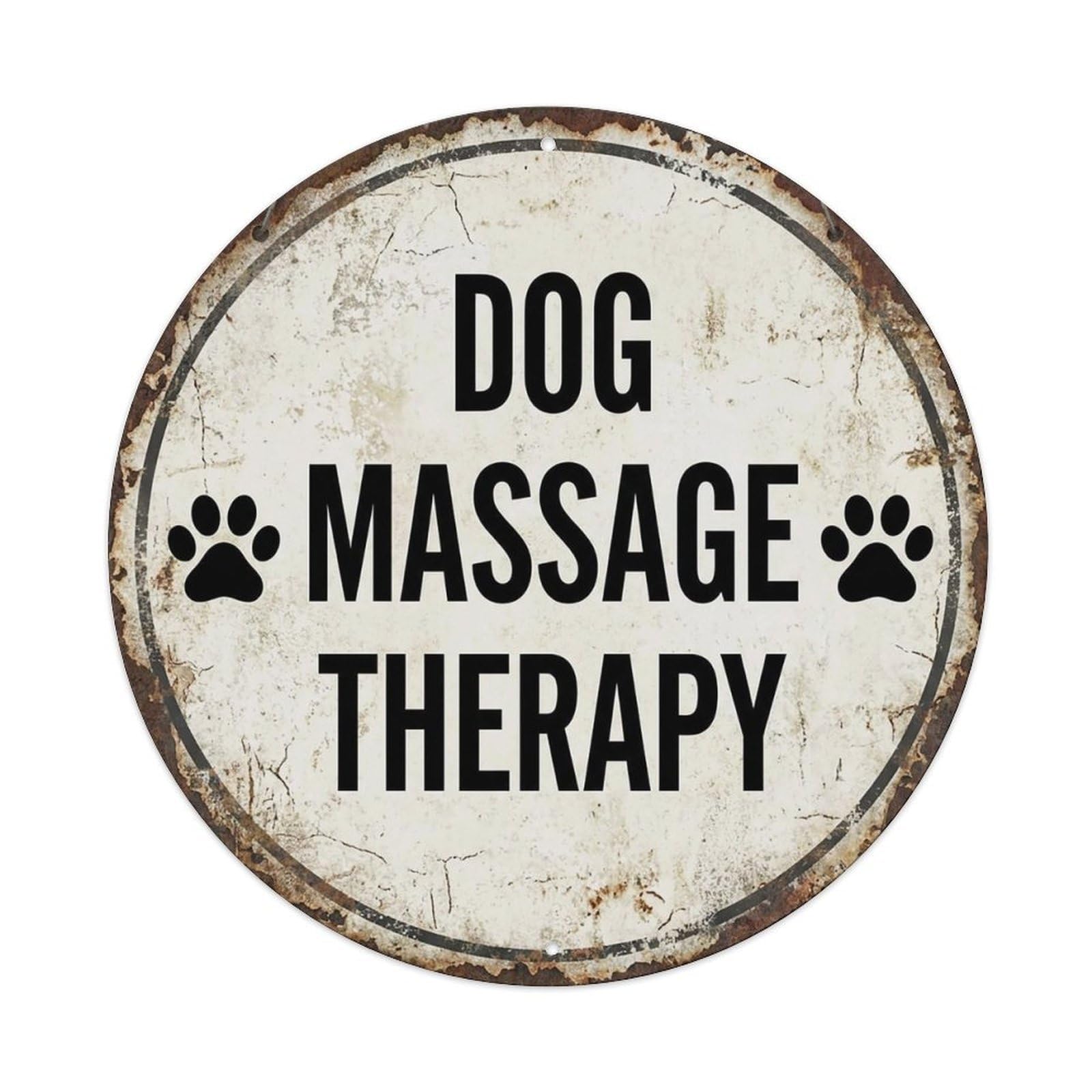 Vintage Dog Massage Therapy Decor Vintage Metal Tin Sign Plaque Wall Decor for Cafe, Club Bar, Office, Garden Metal Poster 8x8Inch