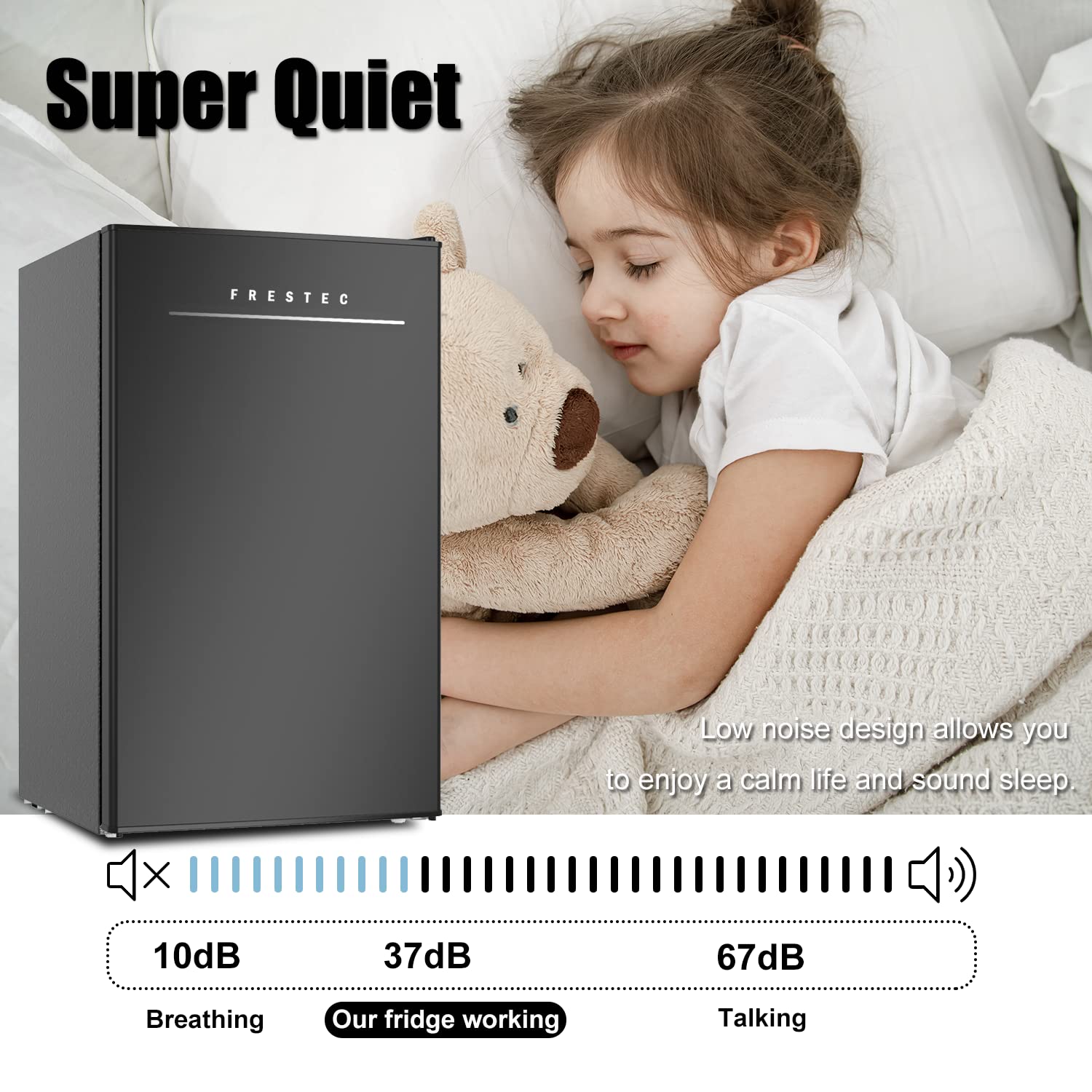 4.5 Cu.Ft Compact Fridge Mini Refrigerator With Freezer Small Refrigerator Auto Defrost,Super Quiet,6 Adjustable Mechanical Thermostat,Energy Saving,LED Inside For Room Dorm Office (Black) on Fridge.com - View 2