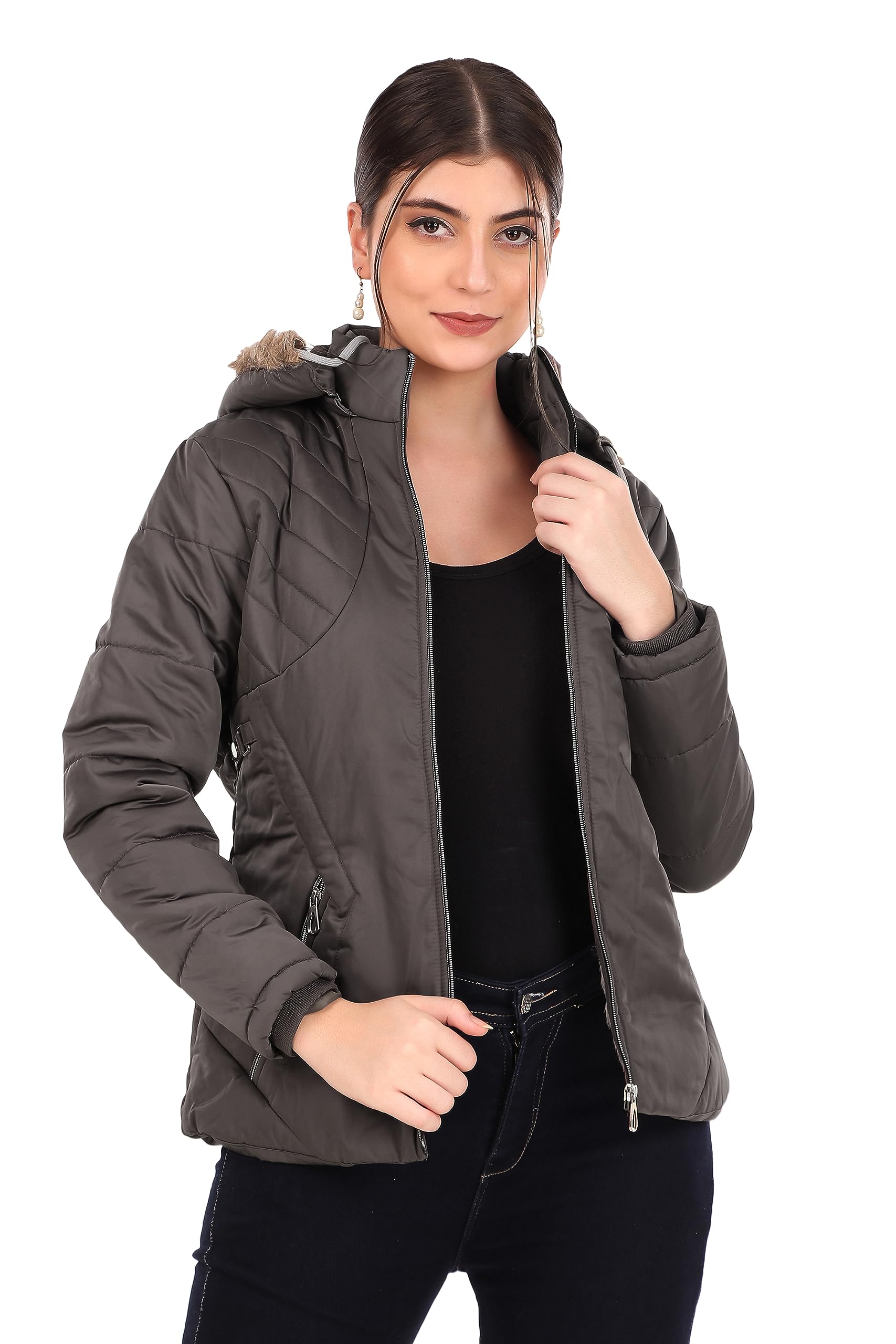 brazo Latest Full Sleeve Puffer Winter Jacket For Women and Winter Jacket for Girl. Sweatshirt/Sweater/Fur Jacket/Girl Coat/Water Resistant Jacket with Hood for keep you warm-picture-46