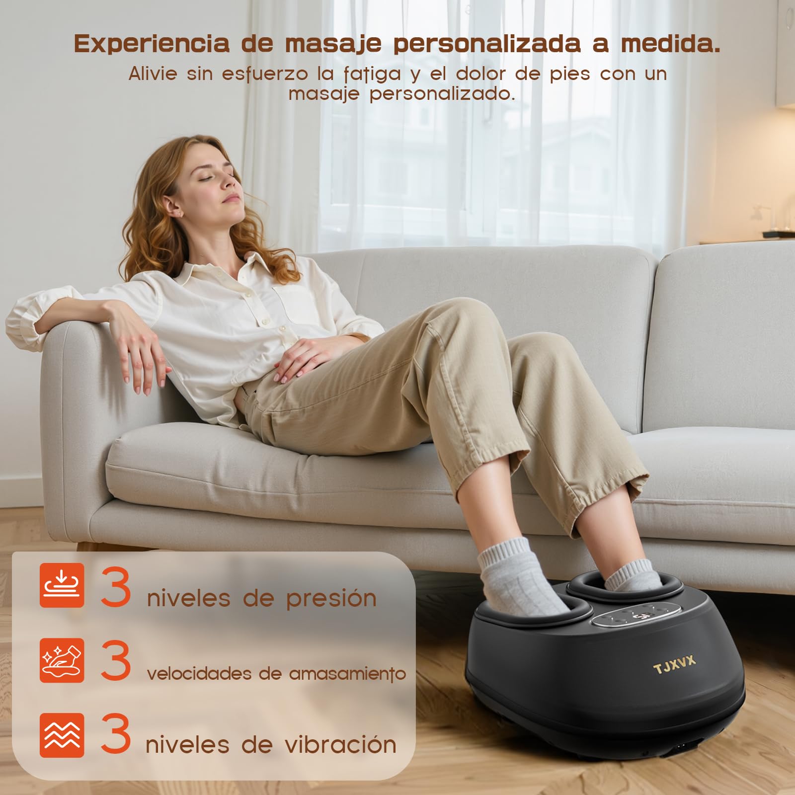 Masajeador de Pies Shiatsu con Calor y Compresión de Aire,Control Remoto | Múltiples Modos, hasta Talla EU 46, para Oficina y Hogar