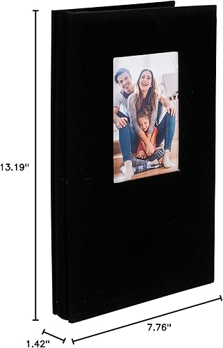 Miniatura 3 de Malden International Designs - Álbum de fotos de tela negra de 4 x 6 pulgadas, tapa dura, 4 x 6 pulgadas, bolsillo para fotos