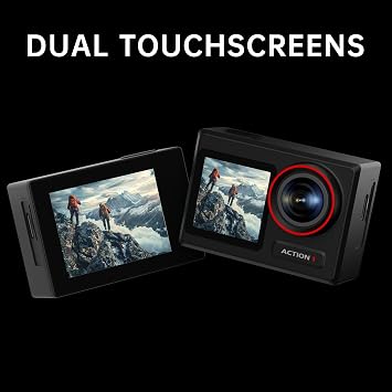 syndesmos Action Camera 4K 60FPS, 40M Ultra HD Underwater Camera, 30MP EIS Anti-Shake WiFi Action Cam with Dual Touch Screen, 64GB Card, Remote Control, Waterproof Case and Mounting Accessories Kit