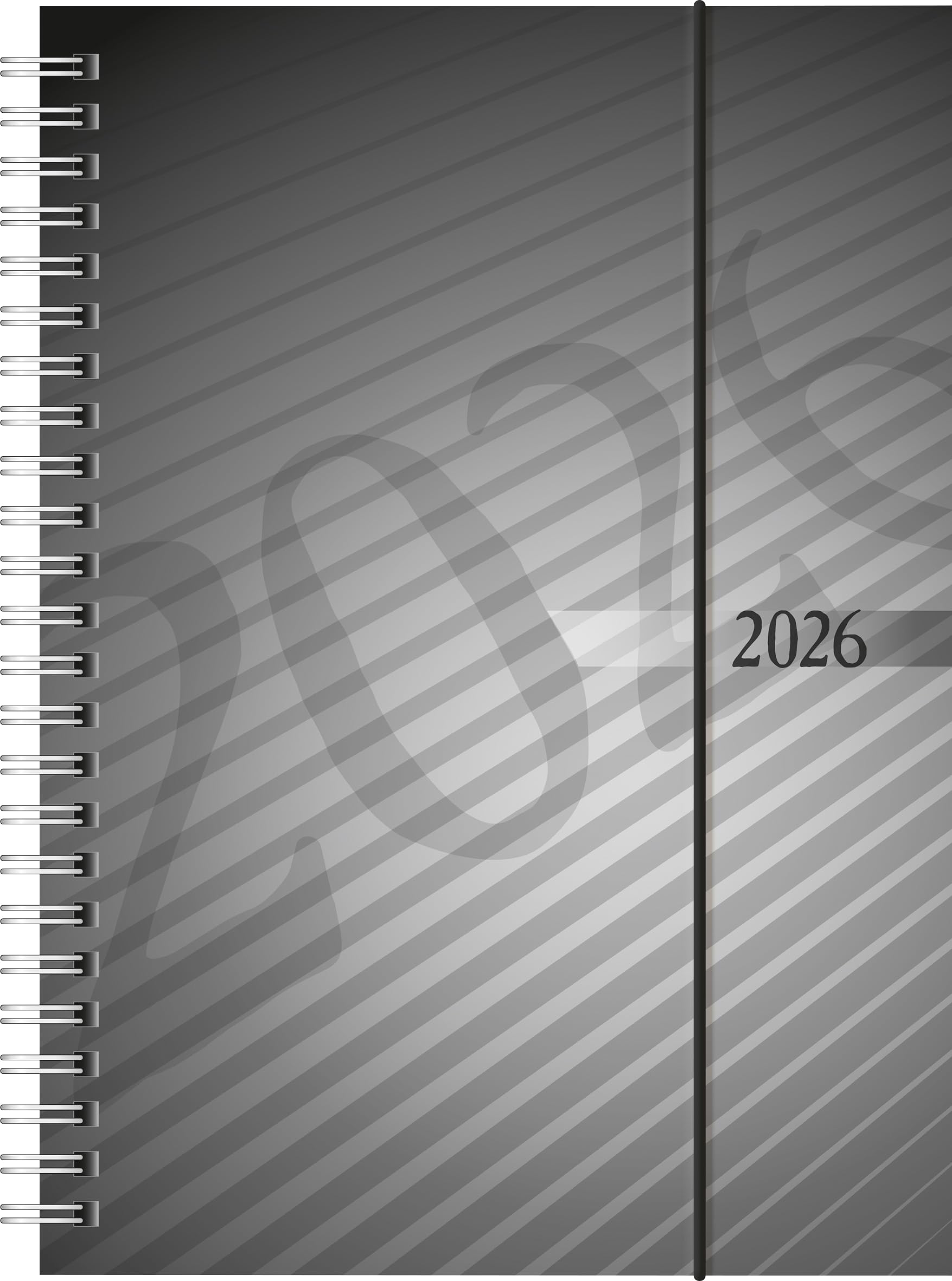 rido/idé Futura 2 '26 Book Calendar A5 Plastic Anthracite