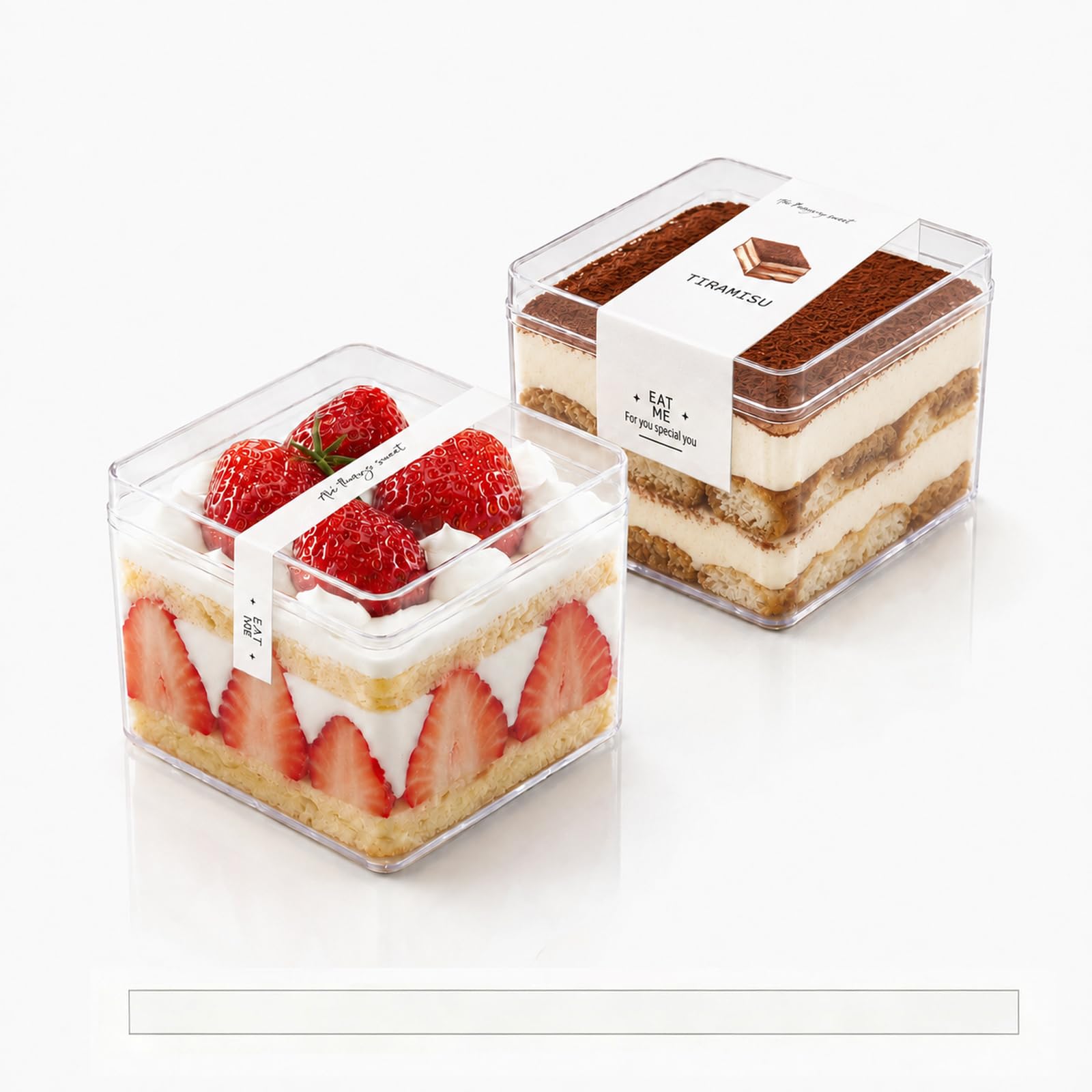 30 Pièces Gobelets à Dessert en Plastique avec Couvercles, 360ml Coupes à Dessert Carrées Coupe Apéritif Parfait Clair Bol de Service Réutilisable pour Pudding Mousse Party et idéal pour Tiramisu