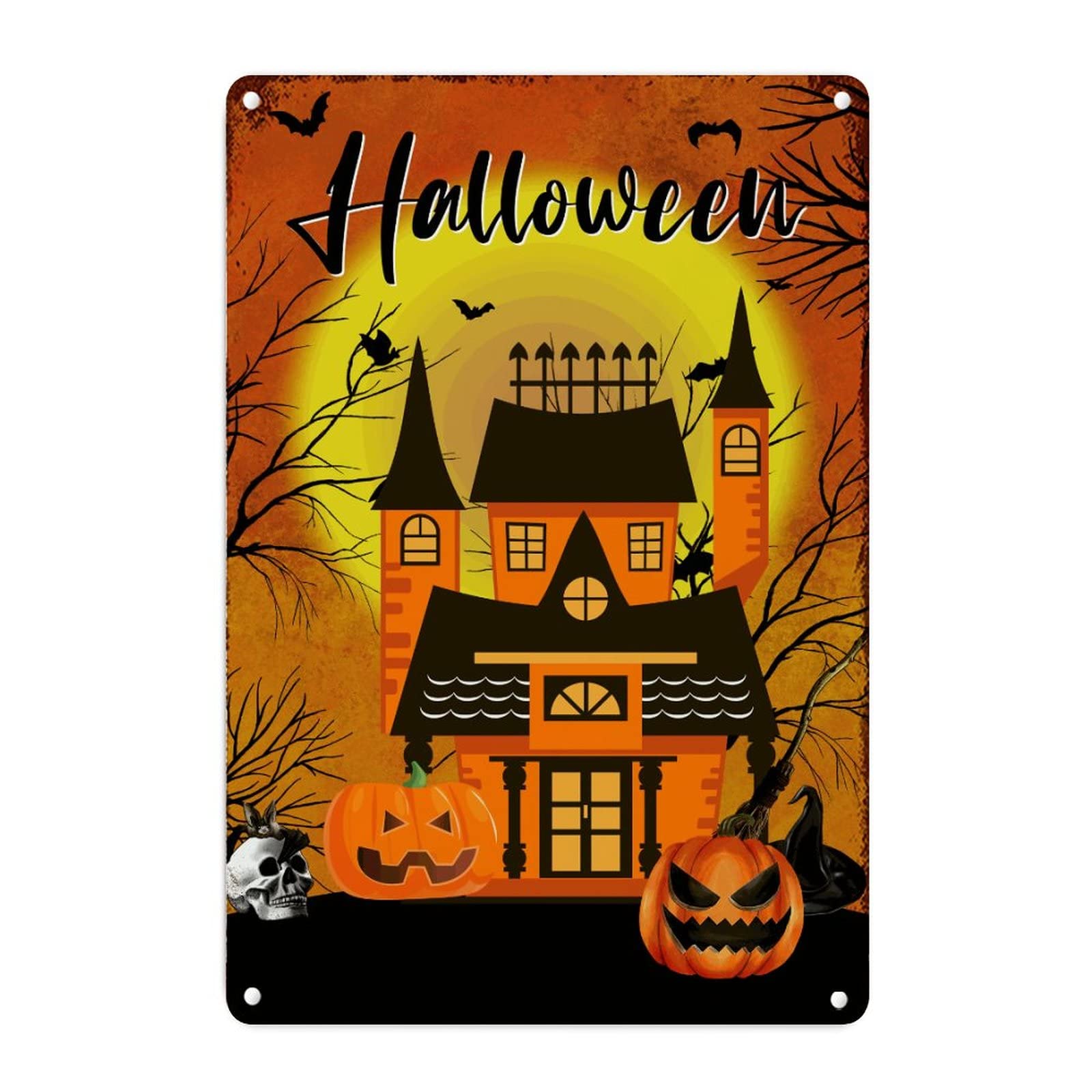 Plaque en métal Halloween pour mur salon solution déco rapide