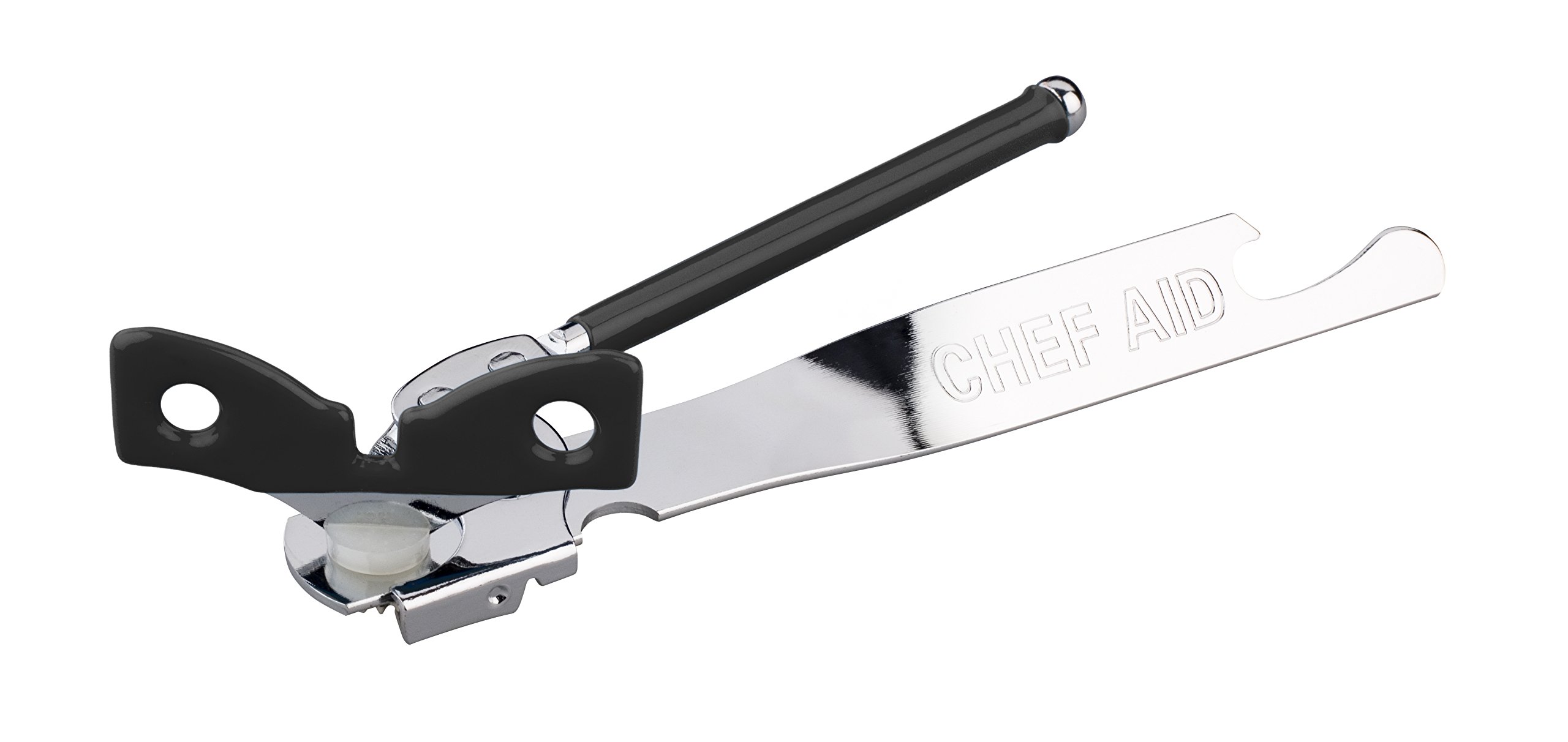 Chef Aid Traditional Design Can Opener with Butterfly Twist and intergrated Bottle Opener on Handle, Everyday Basic with Retro Style