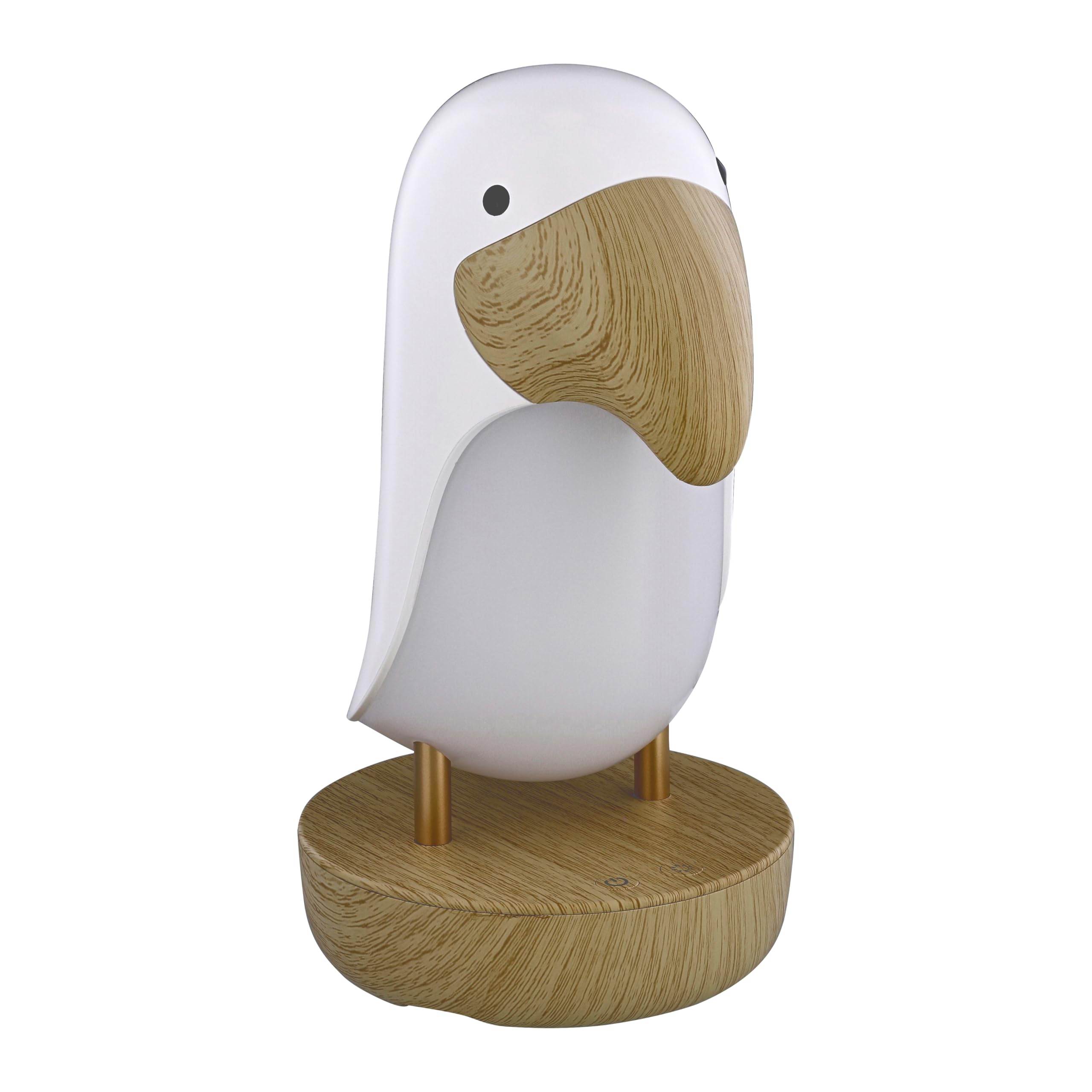 T'nB – Luz nocturna con sonidos relajantes, 6 ruidos naturales para la relajación, control remoto, temporizador 30 min, brillo ajustable, modo de respiración, carga USB – Tucán blanco