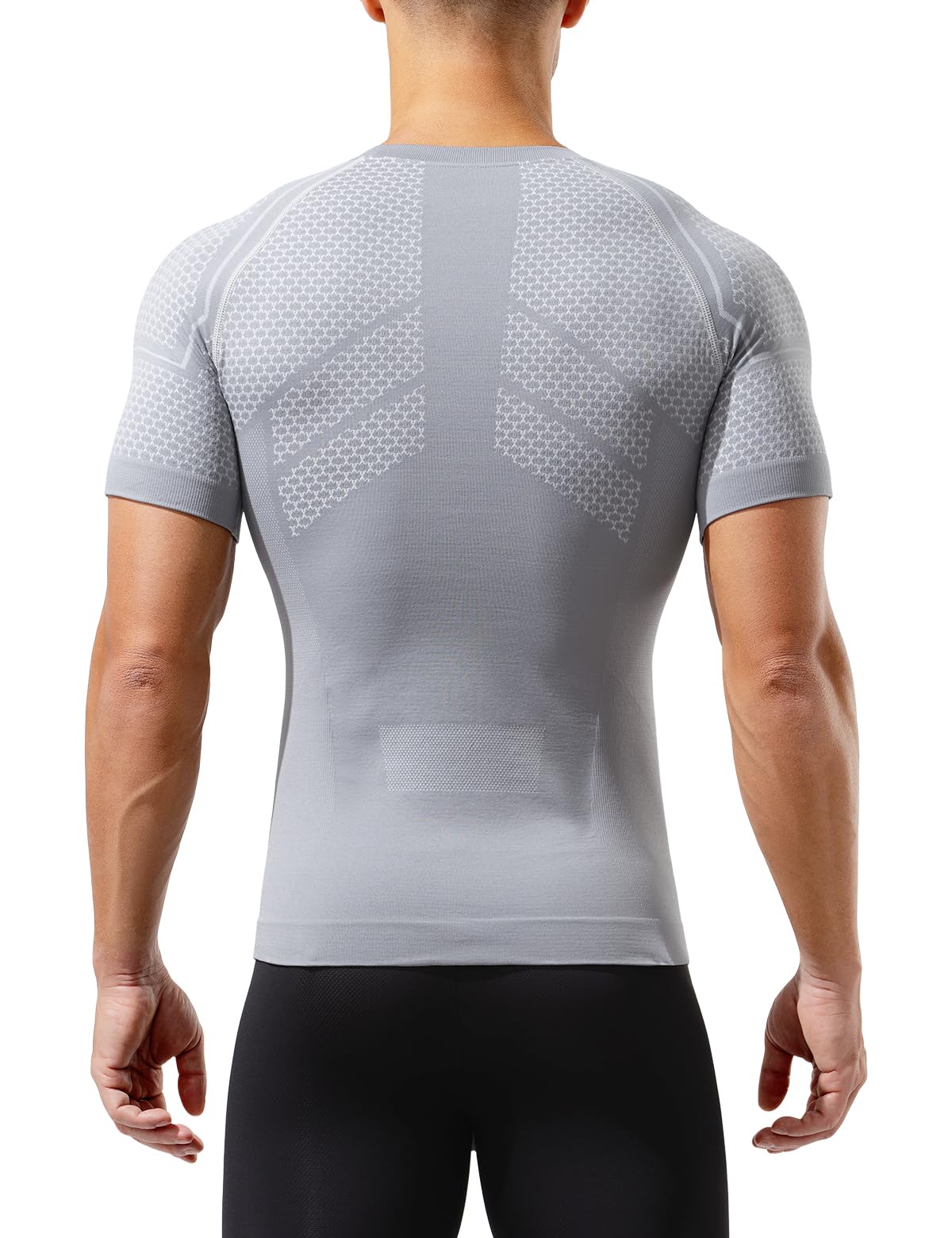 Camiseta de Compresión Hombre Manga Corta, Camiseta Deportiva con Compresión Suave, Ropa Interior Elástica Transpirable para Running y Uso Diario