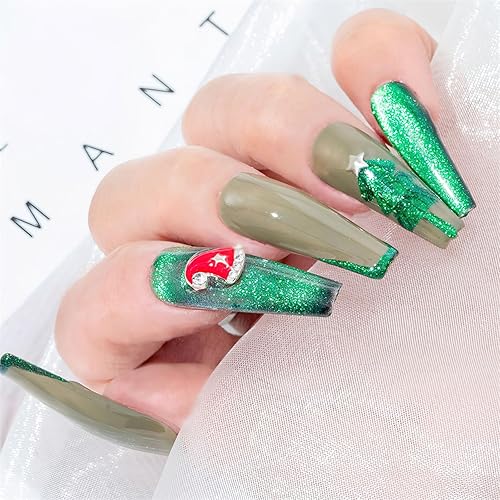 Miniatura 6 de AUOCATTAIL 2 frascos de polvo reflectante brillante para uñas con purpurina láser fino de metal mágico espejo polvo súper brillante verde negro uñas