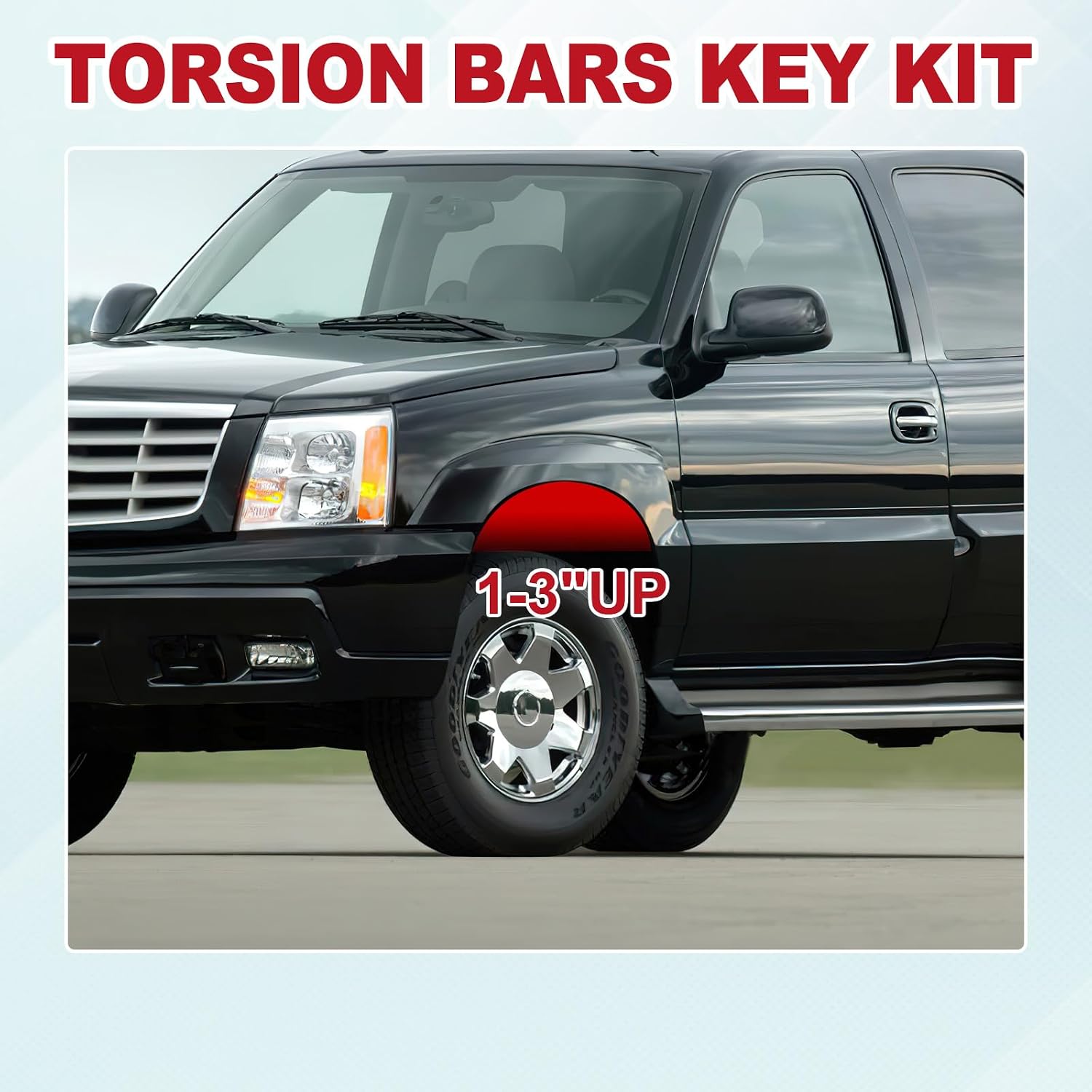 1-3" Torsion Bars Key with Shock Extender Brackets 1999-2007 For Silverado Tahoe Avalanche Suburban For GMC Sierra Yukon XL Forged Suspension Lift Kit