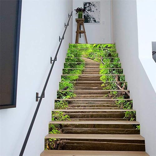 Miniatura 4 de Calcomanías adhesivas para escaleras, calcomanías para escaleras de 7 pulgadas de ancho x 39.37 pulgadas x 13 piezas