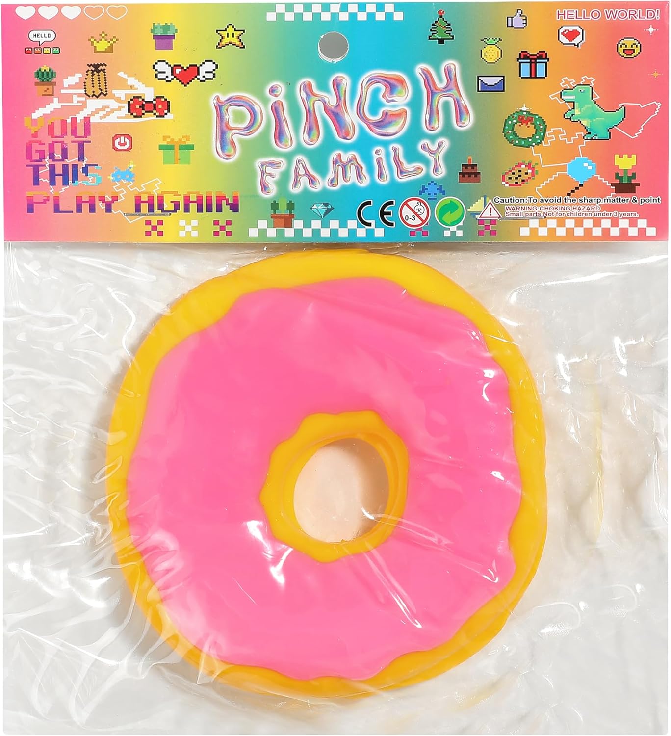 Taba Squishy Stress Balls for Adults, Large Donut (Jumbo) Sensory Toys for Kids, Squishy Fidget Toys, Prize Box Toys for Kids Classroom (Pink)