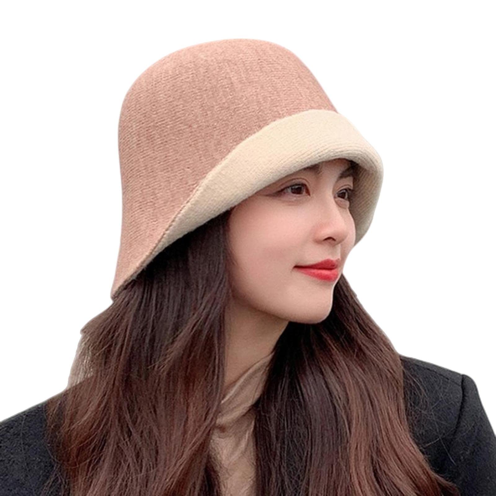 Chapeau bob pour femme multifonction double face solide tricoté chapeau de pêcheur chaud loisirs