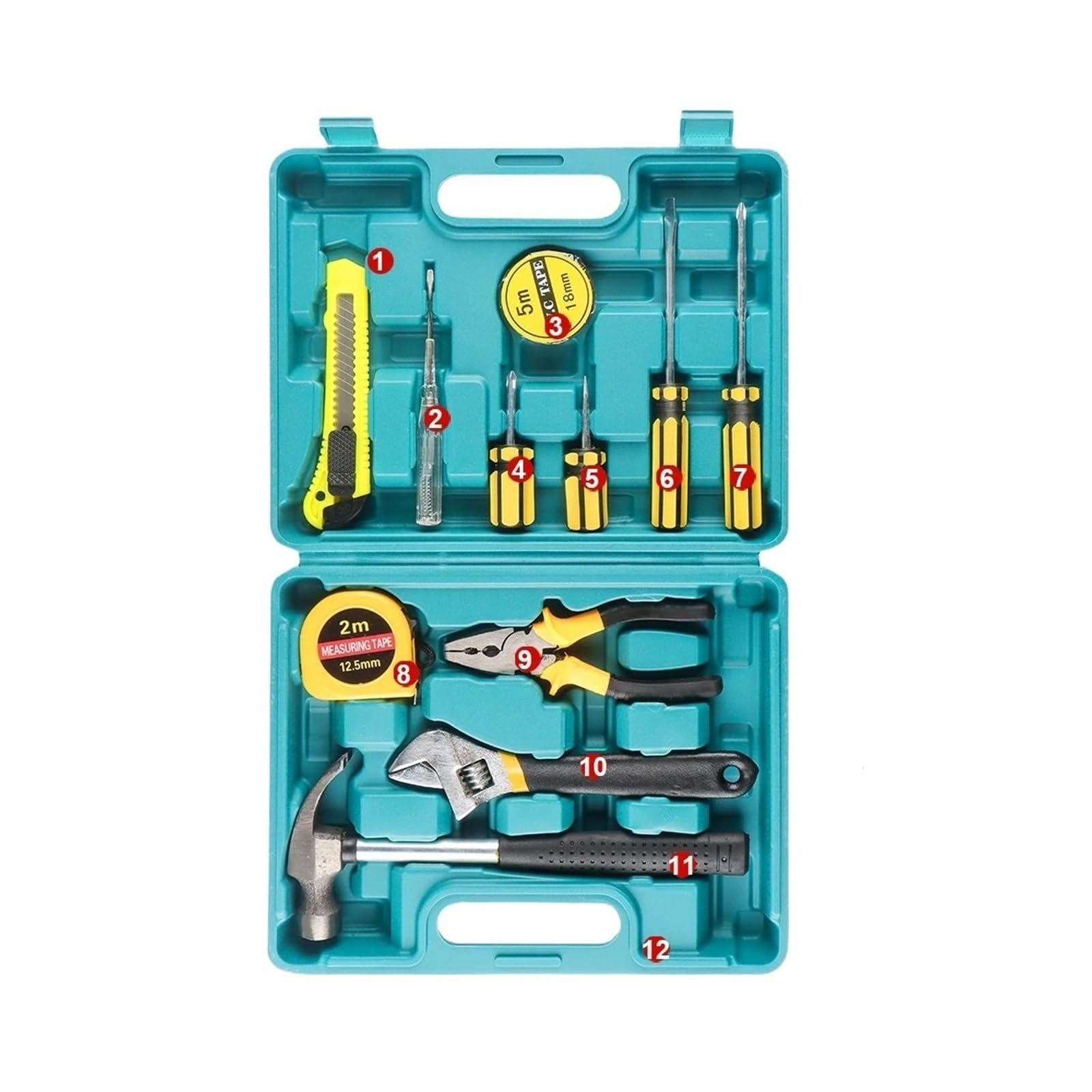 Kit di utensili manuali for la casa multi-dimensione con forbici for cacciavite a martello