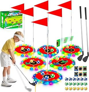 VATOS 2-in-1 Light up Golf for Kids- Golf Chipping Game & Bean Bag Toss