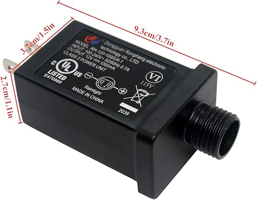 Miniatura 2 de Fuente de alimentación LED de 12 V, 1 A, adaptador LED inflable de repuesto para patio, transformador LED para cadena de luces de Navidad, luces de
