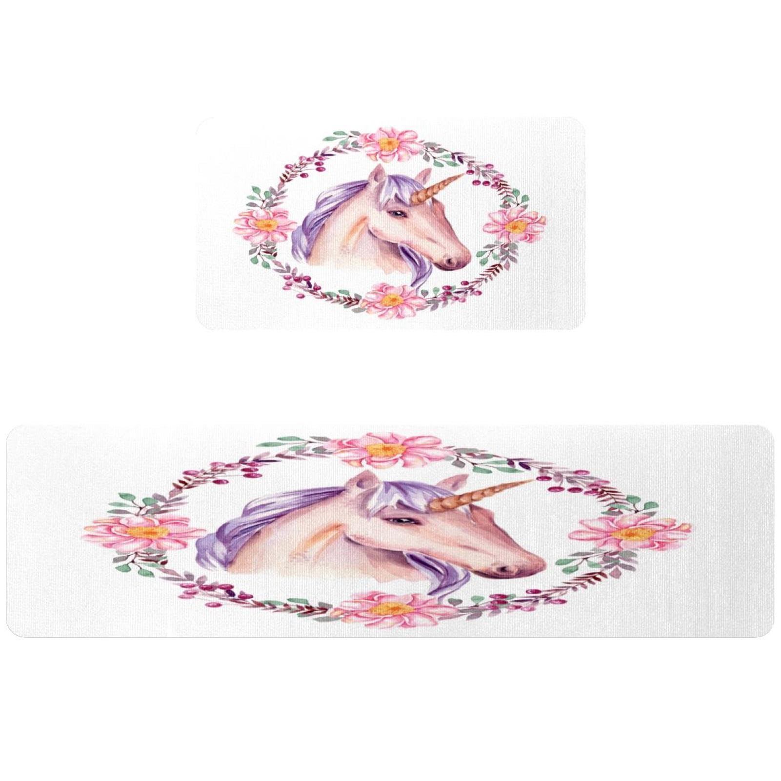 Tapete de cocina de unicornio VAPOKF lavable y antideslizante