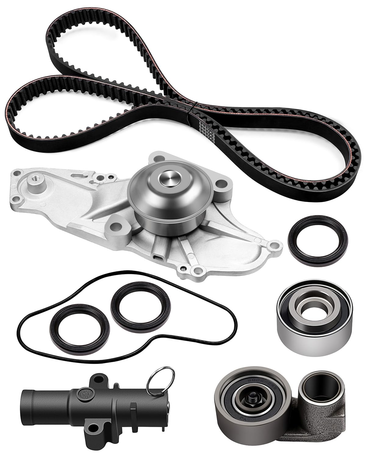 SCITOO Engine Timing Belt Kit 2006-2012 For Accord,2005-2014 For Odyssey,2005-2014 For Pilot,2006-2014 For Ridgeline 2.4L,3.0L, 3.2L, 3.5L, 3.7L