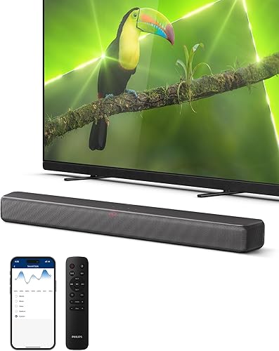 PHILIPS Barra de sonido B5109 para TV, sonido de 2.0 canales, DTS VirtualX, Dolby Digital Plus, audio BT LE, efectos de ecualización, modo nocturno,