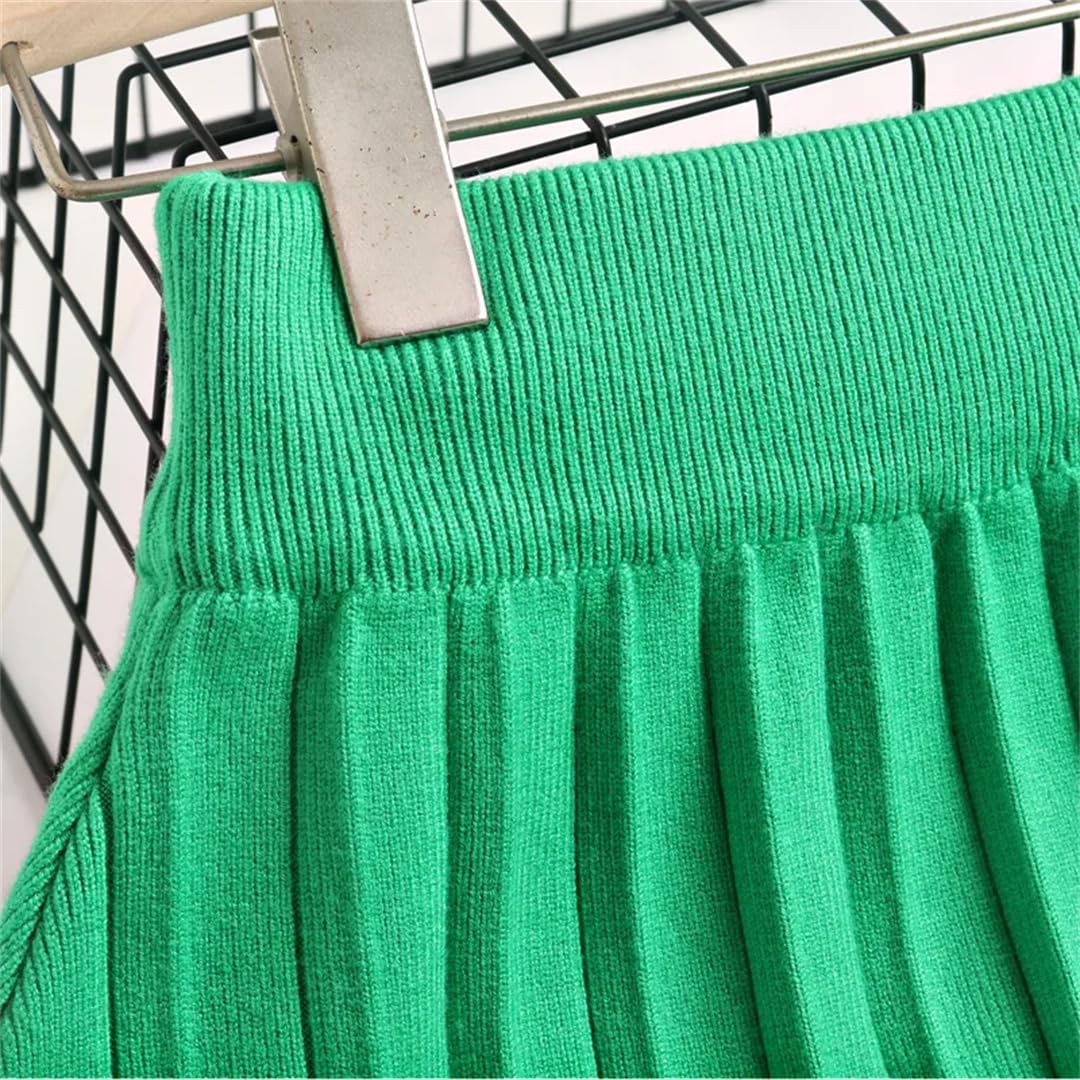 Yeuyyben Primavera Autunno Donne Gonna Pieghettata Vita Alta Ladys Moda Coreana Una Linea Mini Gonne Corte