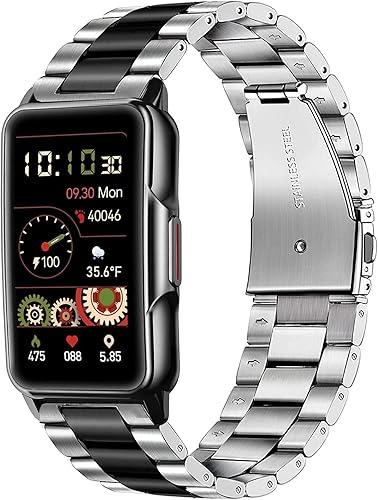 Lamshaw Compatible con correas de reloj inteligente Mindrose, correa de repuesto de metal de acero inoxidable de 0.71 pulgadas compatible con reloj