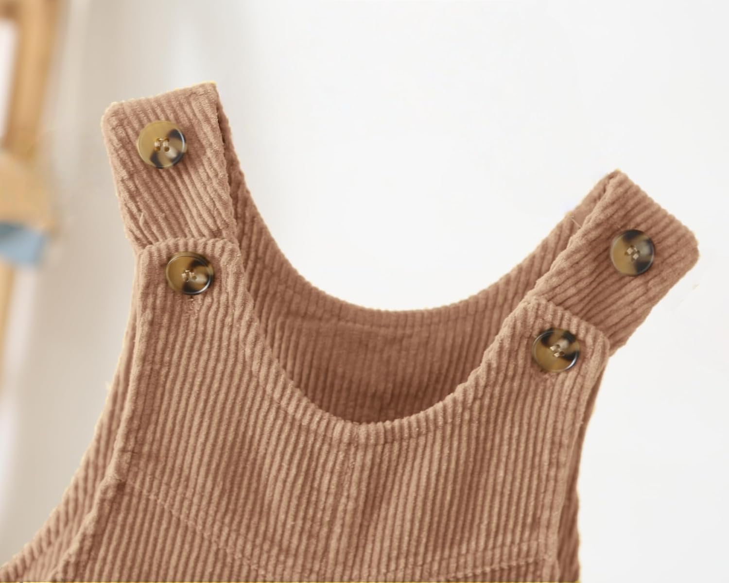 Baby Boy Girl Corduroy Bib Overalls Cotton Button Suspender Overalls Plain Romper Loose Jumpsuit - Image 4