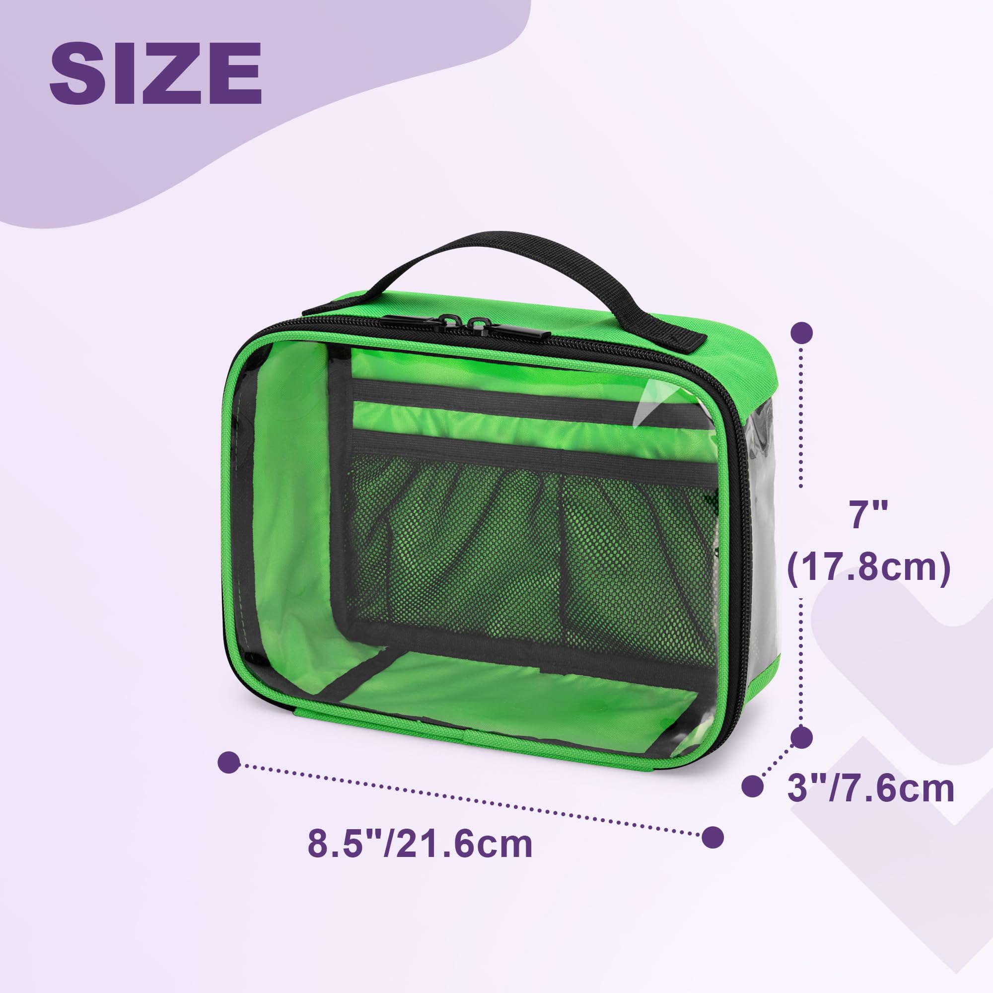 Trunab 4 kits de primeros auxilios vacíos, fundas transparentes con cremallera para organizar medicamentos y suministros para el hogar, el exterior y el coche (solo bolsa)