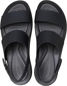 y414185　レディース　BLK M Amazon.com | Crocs Women's Brooklyn Backstrap Low Sandals, Black