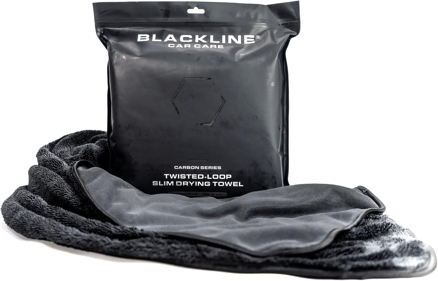 Blackline 24"x36" Slim Twisted-Loop Drying Towel, 800GSM, Streak Free, Lint Free, Reusable - Car Accessories, Bath Towels, Microfiber Cleaning Cloth - One Pass is All You Need