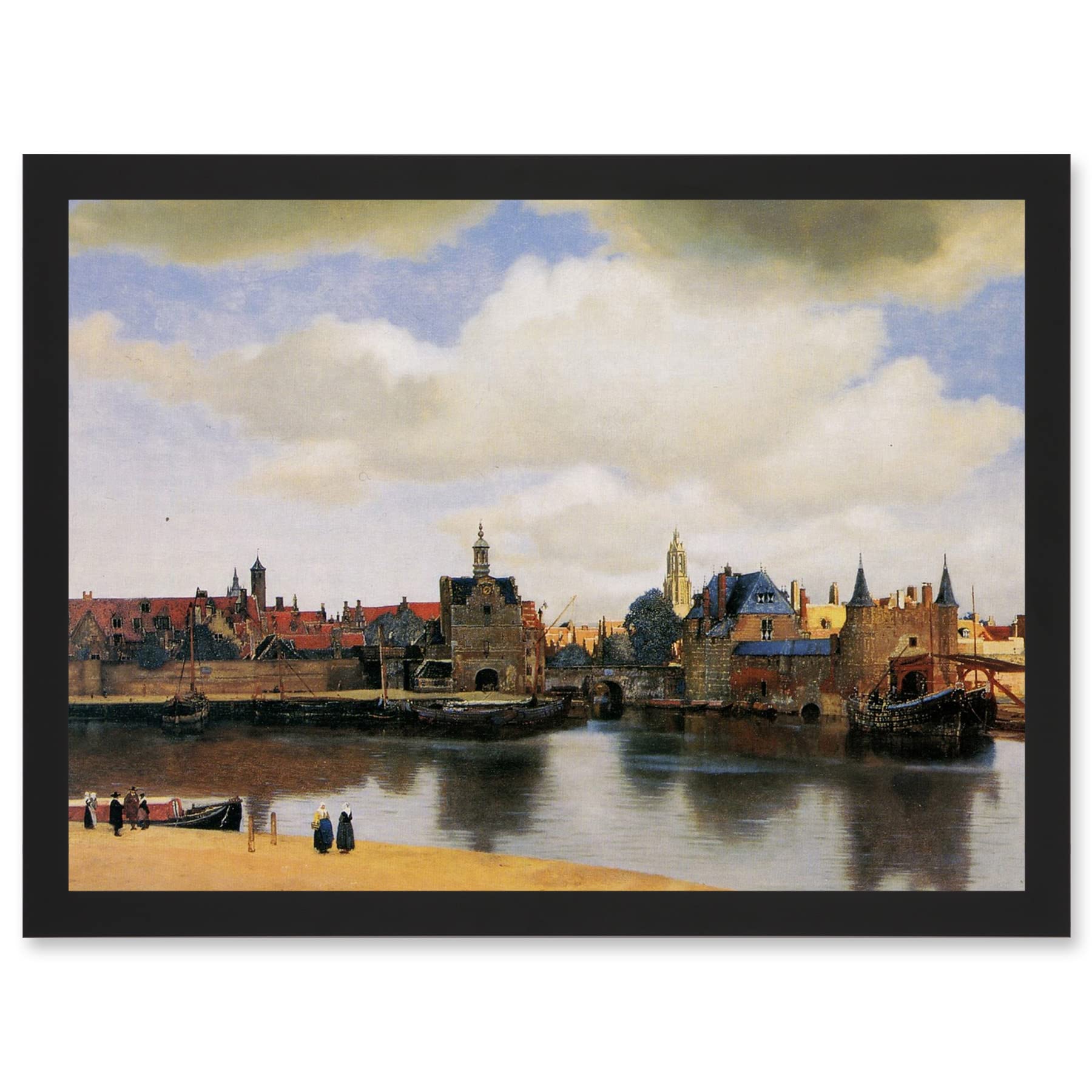 Artery8 Johannes Vermeer View Of Delft Baroque Cityscape Painting A4 Artwork Framed Wall Art Print