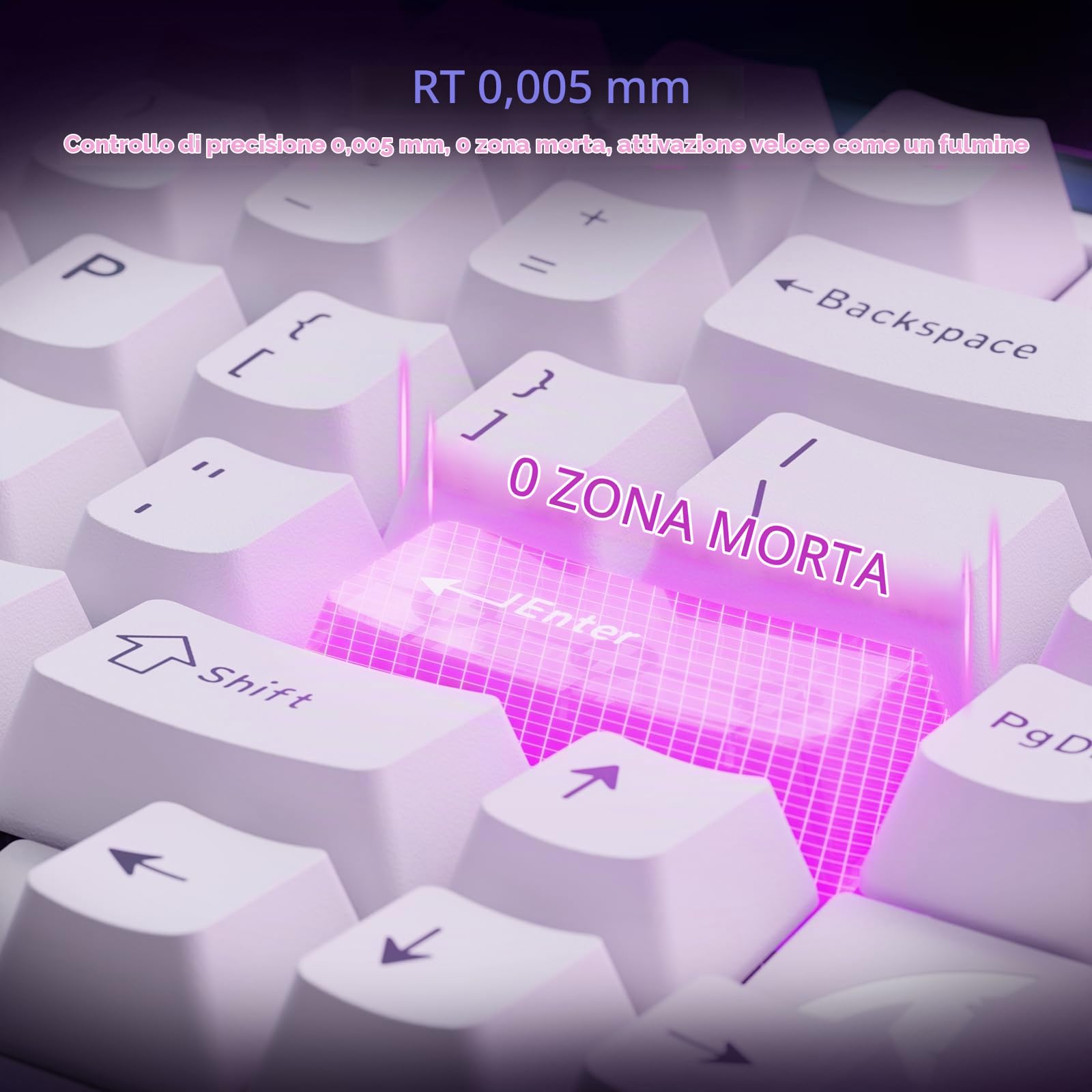 MAMBASNAKE x ATTACK SHARK R85 HE Tastiera Magnetica Cablata al 75%, Frequenza di Polling di 8000 Hz, Attivazione Rapida, Precisione RT di 0,005 mm, Latenza di 0,08 ms, RGB Backlit Box (Bianco)