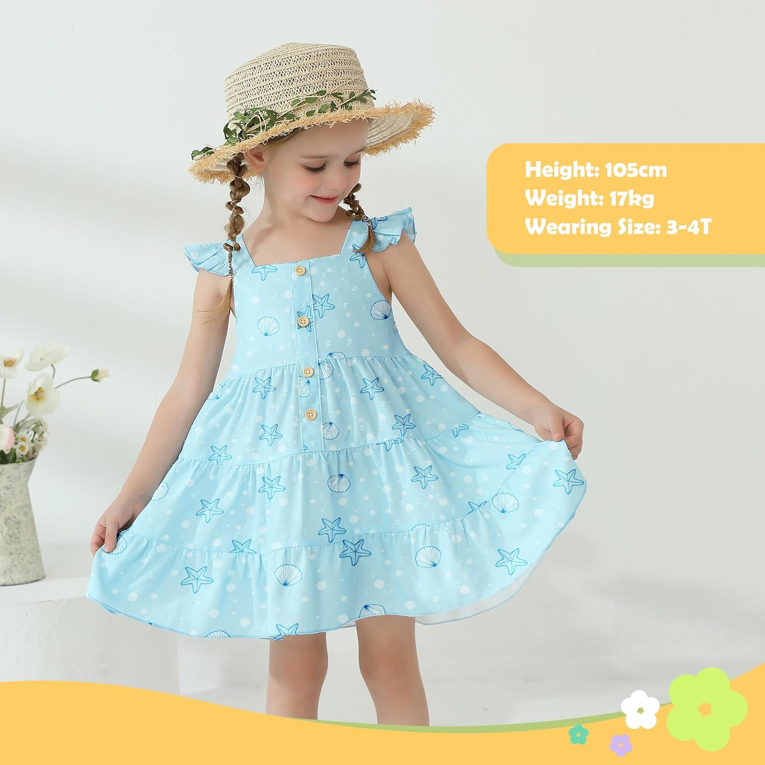 Toddler Girl Dress Summer Baby Girls Dresses 2025 Fly Sleeve Casual Floral Princess Toddler Dresses - Image 5