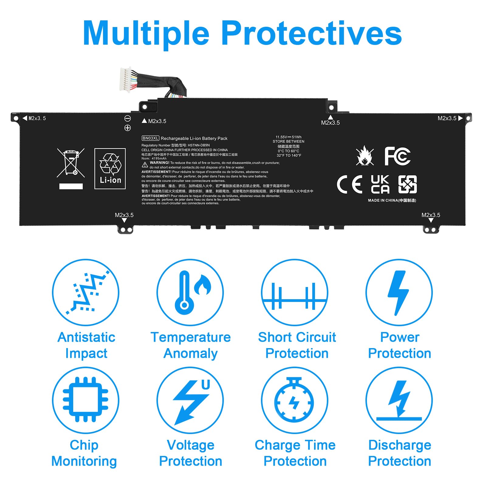 ASUNCELL 51WH 11.55V BN03XL Batería de Ordenador Portátil para HP Envy X360 13-AY 13-AY0000 15 2020 Series, Envy X360 13-BA 13-BA0000 13T-BA000, BN03XL L76965-271 HSTNN-DB9N HSTNN-OB10 L73965-271