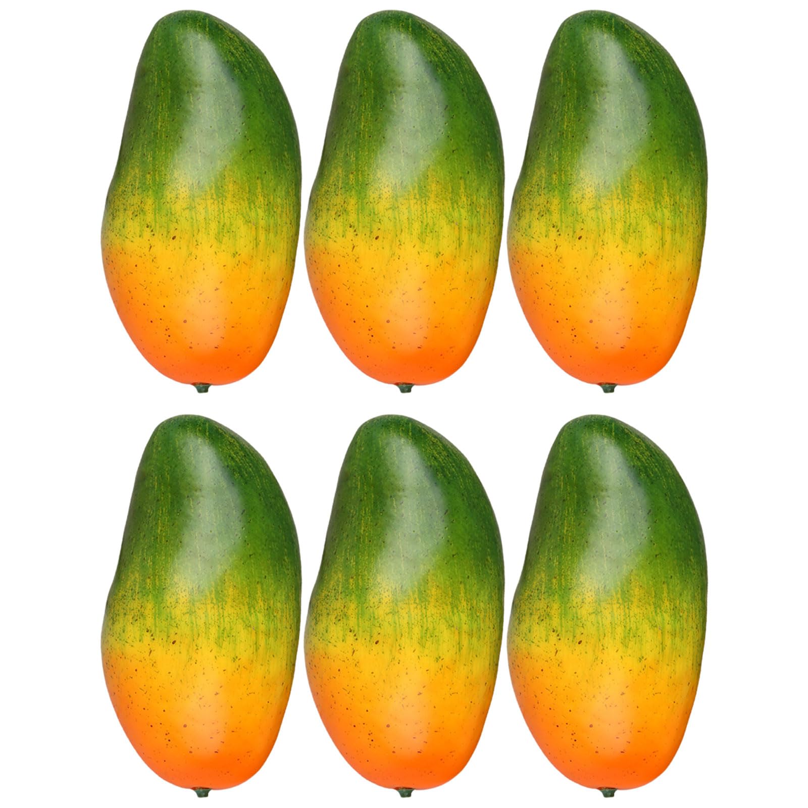 Msioytog 6Pcs Realistic Fruit Mangos Decoration Assorted Realistic Mangos Models for Table Decors and Visual Merchandising Fruit Decors