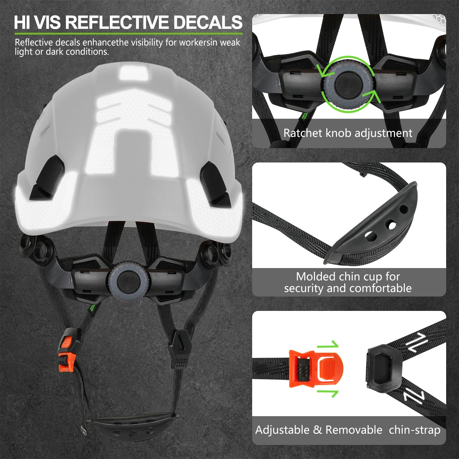GREEN DEVIL Safety Helmet Construction Hard Hat ANSI Z89.1 Cascos