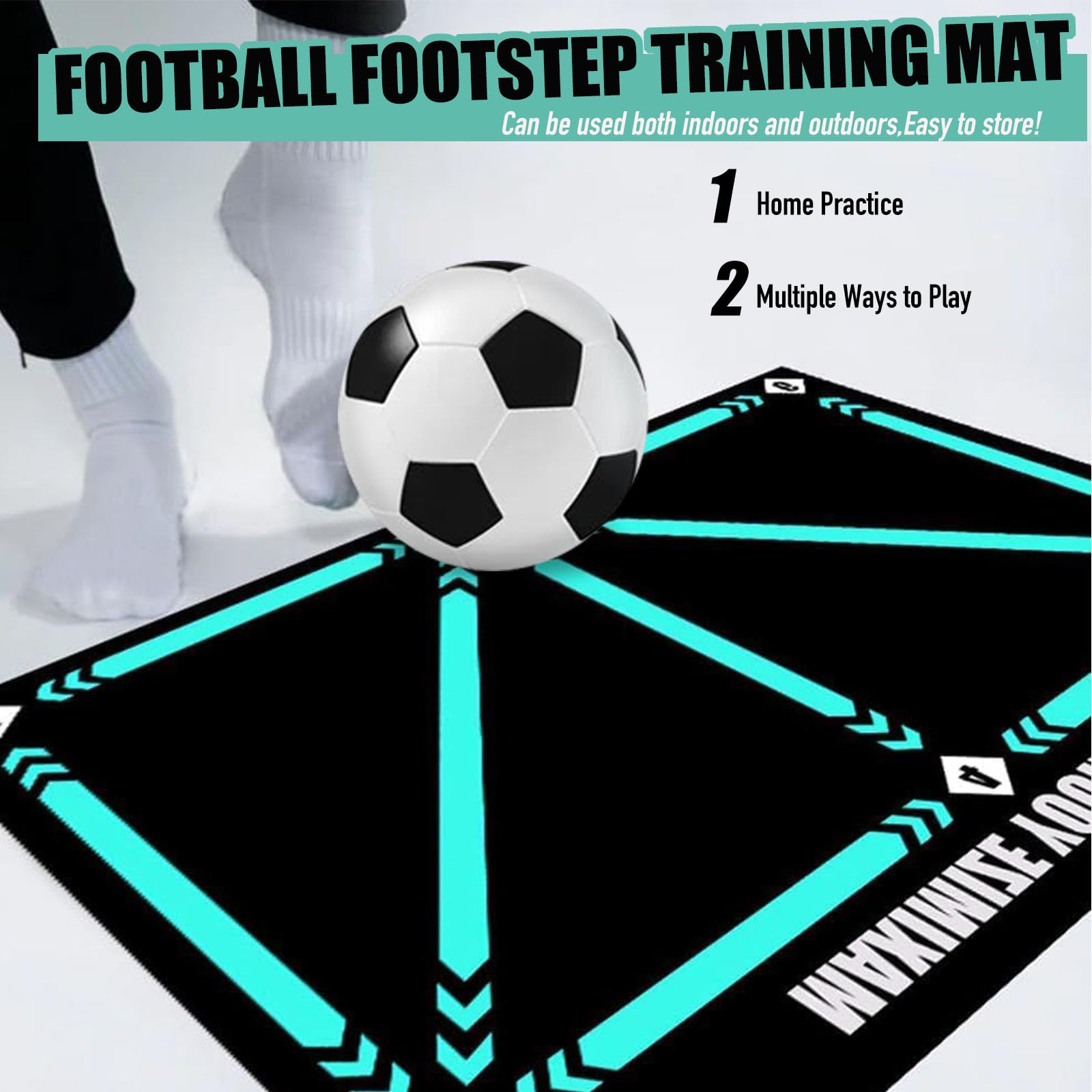 Fpro Soccer Training Mat - Ball Mastery Football Footstep Training Mat Portable