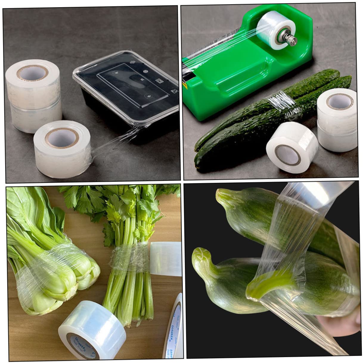 Operitacx 3 Rolls Wrap Roll Fruits Self-Adhesive Wrapping Film for Vegetable Bundling Pe Shrink Film Suitable for Home Store Supermarket