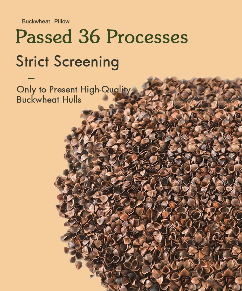 Upgrade Buckwheat Hulls Pillow, Small Adjustable Buckwheat Neck Pillow with Pillowcase, Firm Support for Side Sleeper or Cervical Pillows Sleeping (20x11 inch, Black) - Image 3