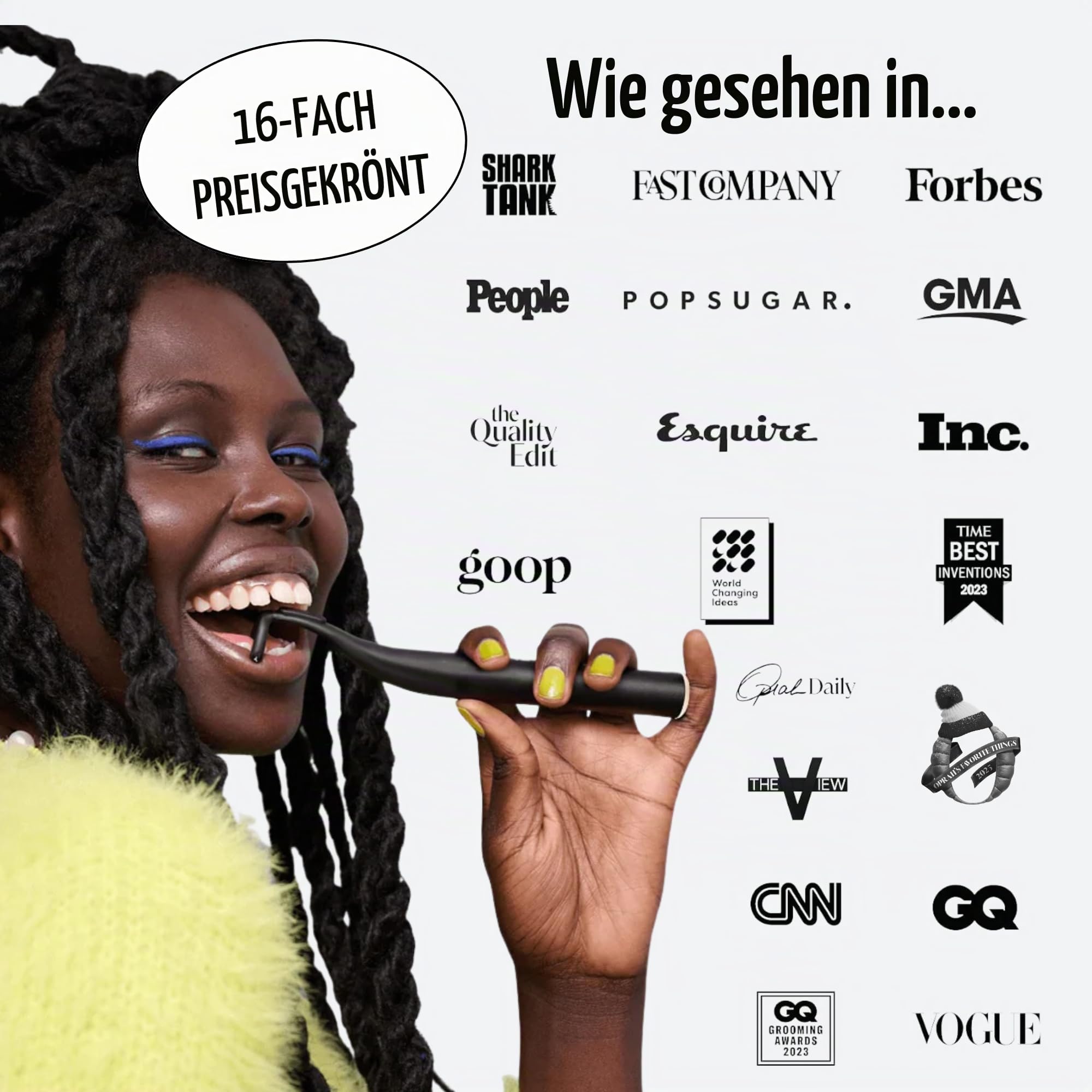 FLAUS Elektrische Zahnseide (sanftes Gleiten) – Hai-Tank + Oprah's Liste – Alternative zu Wasserseide – Zahnbelagentferner für Erwachsene – einfache Vibrationskraft Zahnseide – sicheres tragbares
