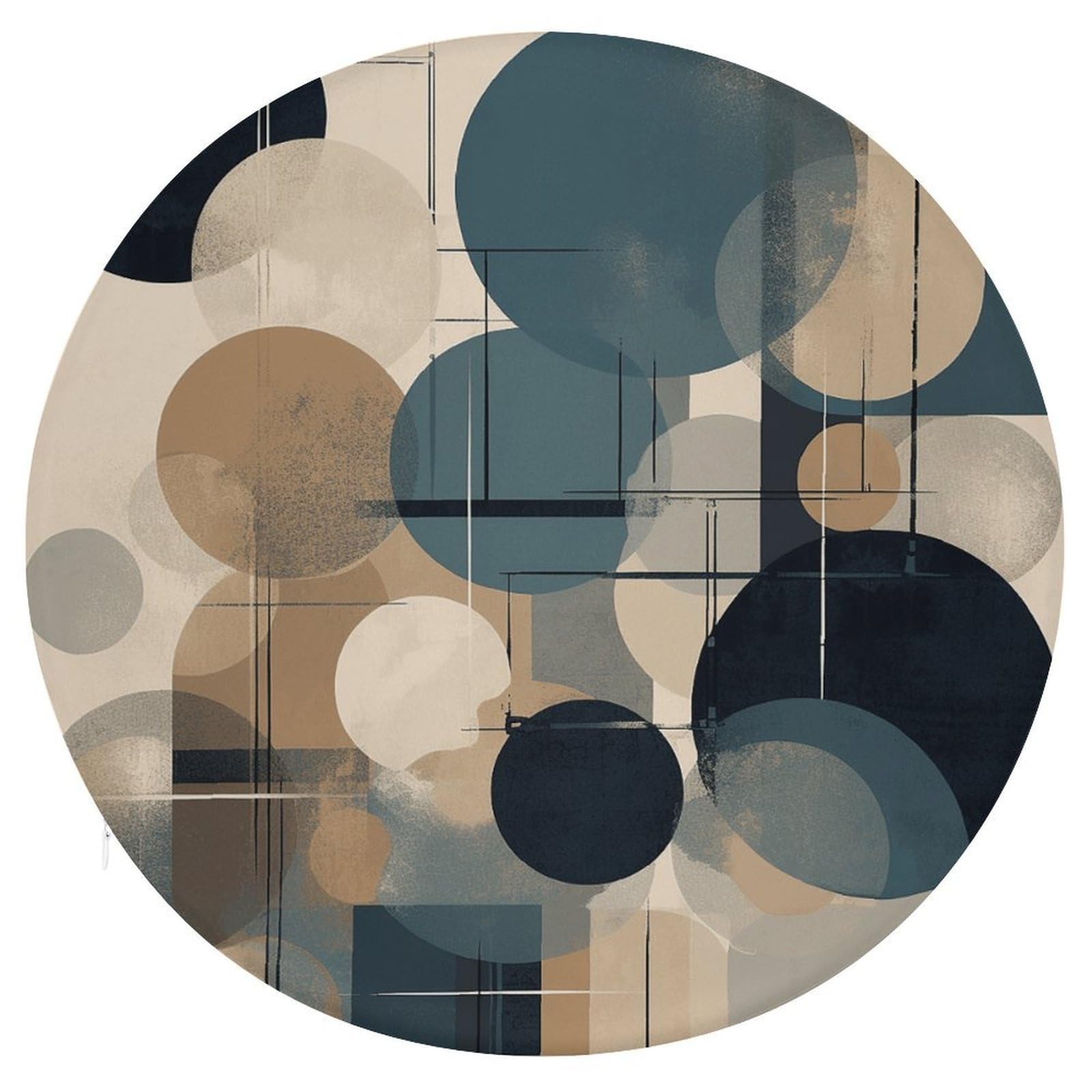 FekiLoot Art Painting Chair Cushion Round Memory Foam Seat Cushion Soft Circle Chair Pad with Removable Cover Fashion Decorative Stool Pad for Bedroom Sofa Kitchen Office 15.4" X 15.3"