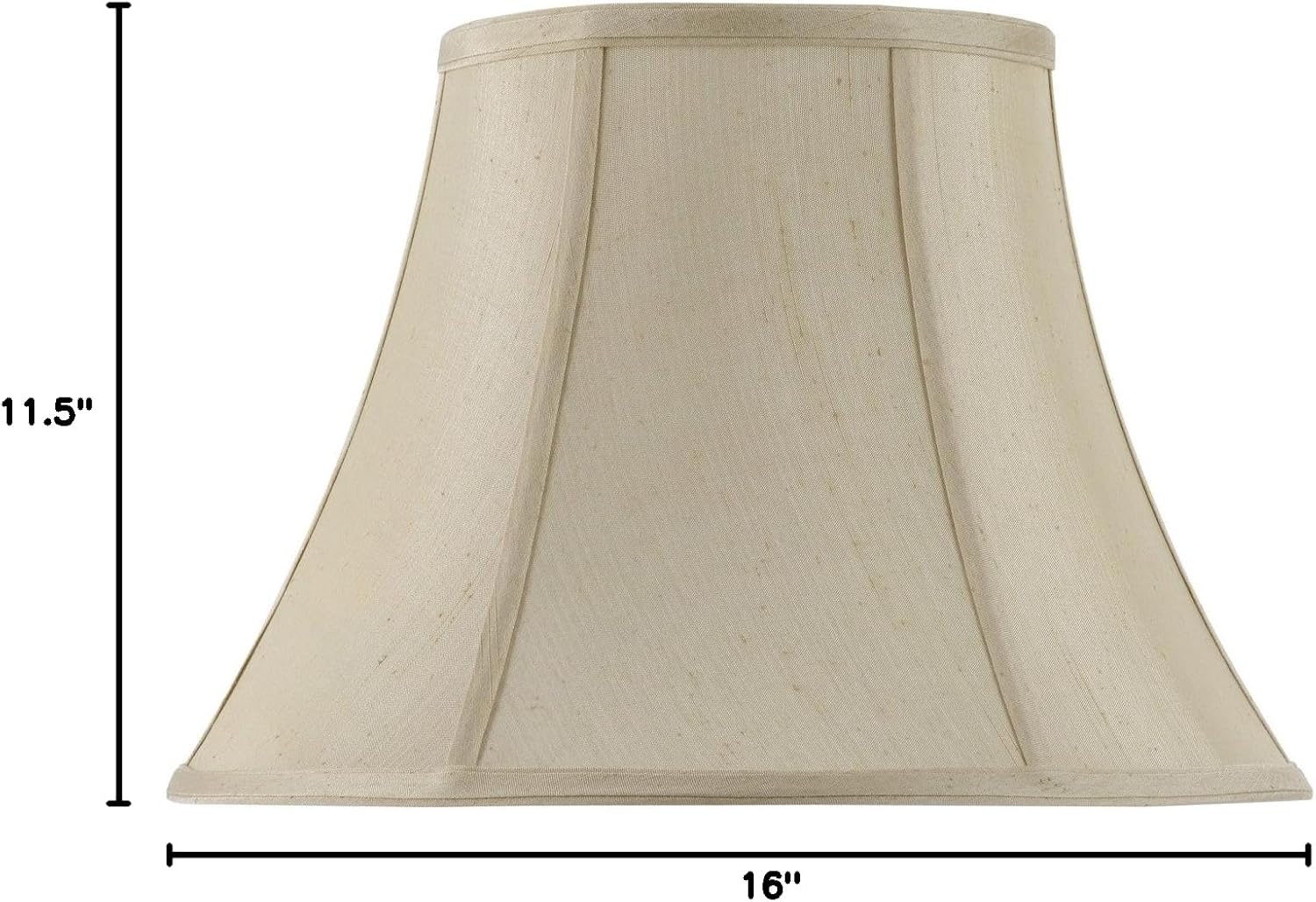 Cal Lighting SH-8104/16-CM Vertical Piped Basic Bell Shade with 16-Inch Bottom, Champagne