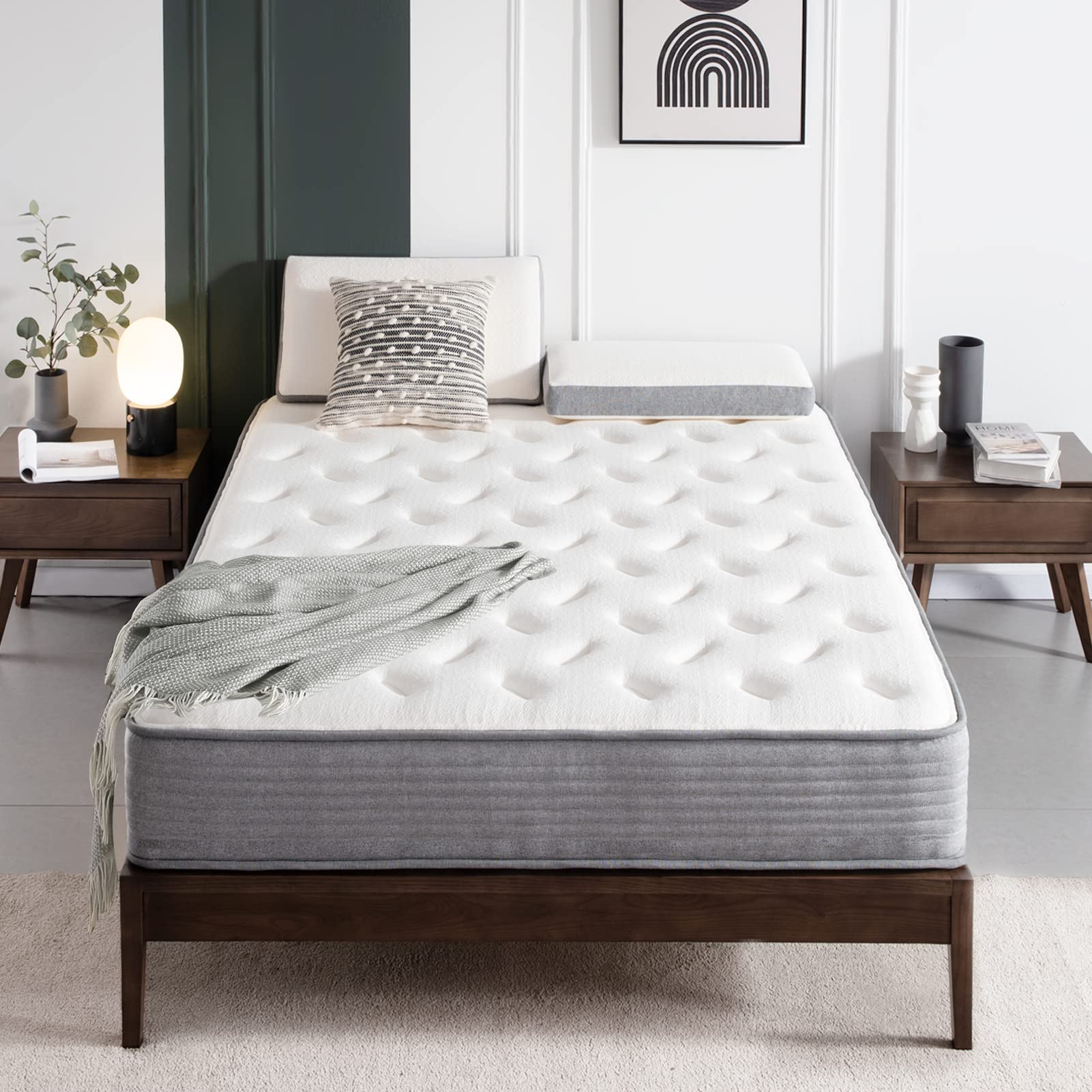 Queen Mattress, DIGLANT 10 Inch Memory Foam Hybrid Mattress, Tight Top Pocket Spring Mattress Sleep Supportive & Motion Isolation, Medium Firm Feel Mattress in a Box, CertiPUR-US Certified