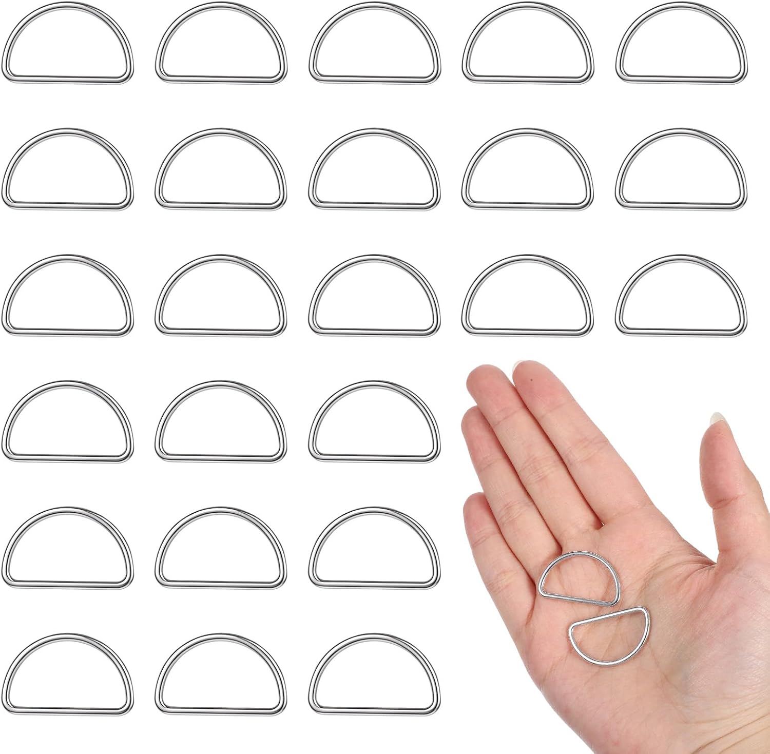 30 Pieces 1 Inch D Ring Heavy Duty Zinc Alloy Welded Heavy D-Rings