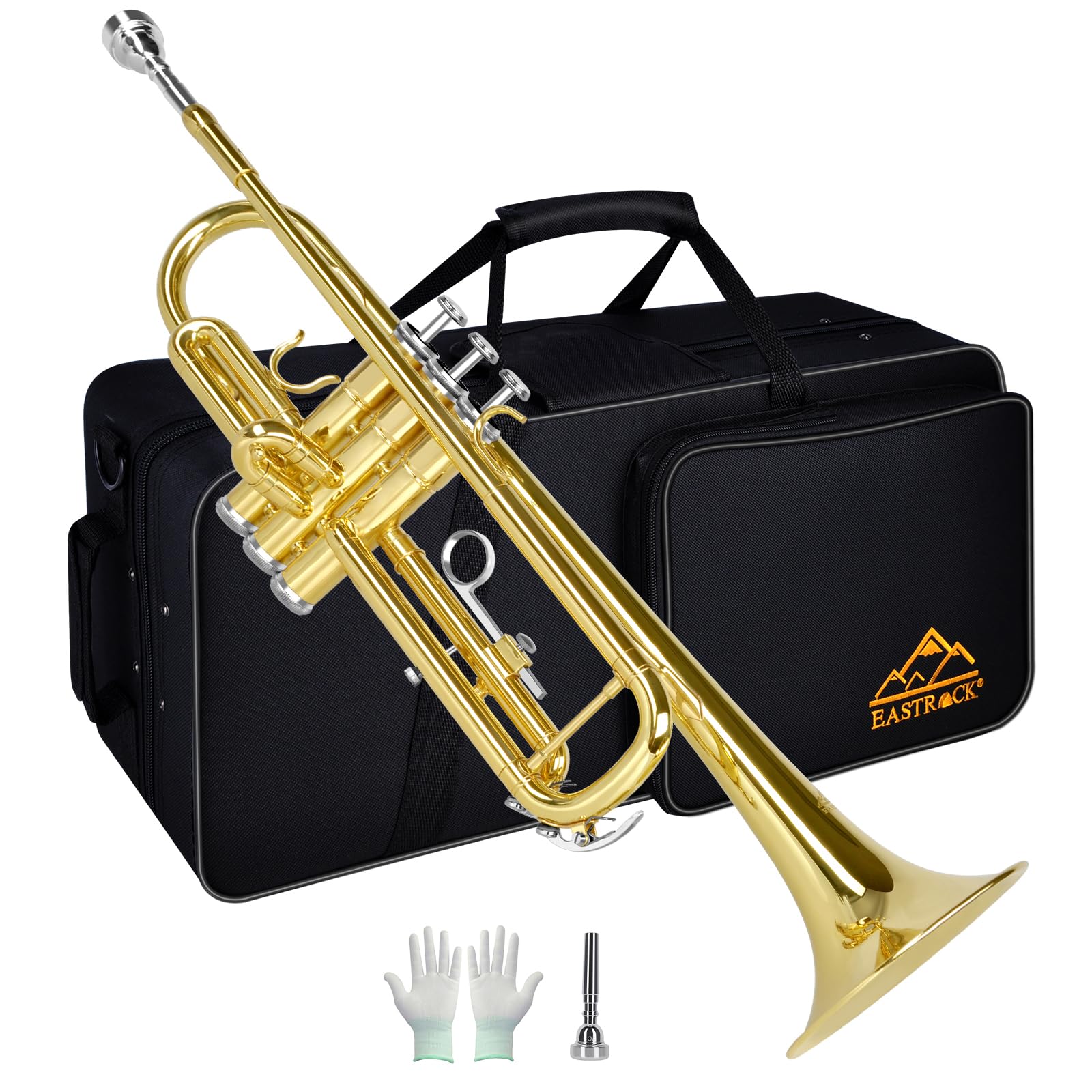 EASTROCK Tromba Sib Standard in Ottone Strumenti Musicali Ugello 7C con Custodia per studenti principianti (Latone d'oro)