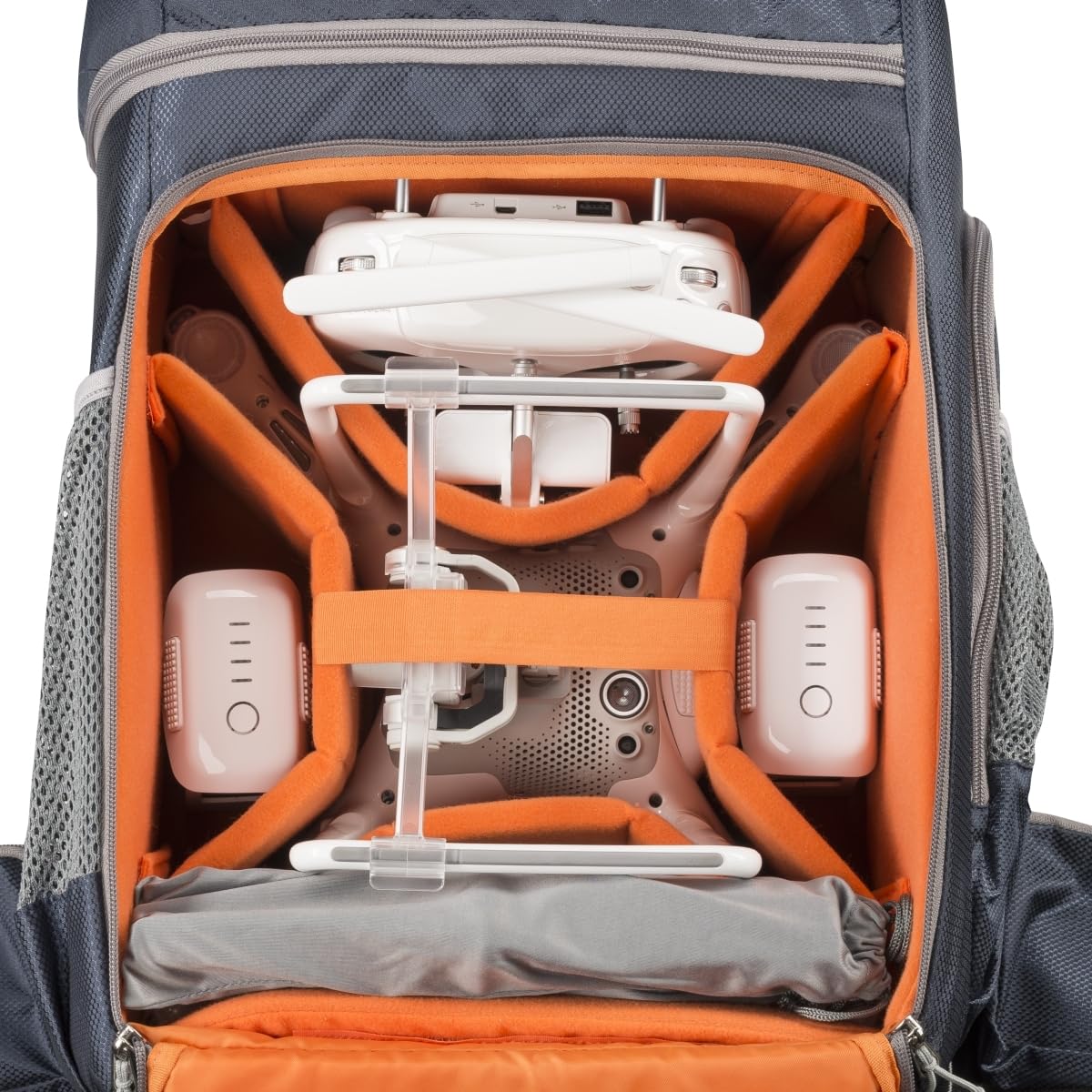 Mantona Elements Pro Kamera und Drohnenrucksack dunkelblau/grün/orange